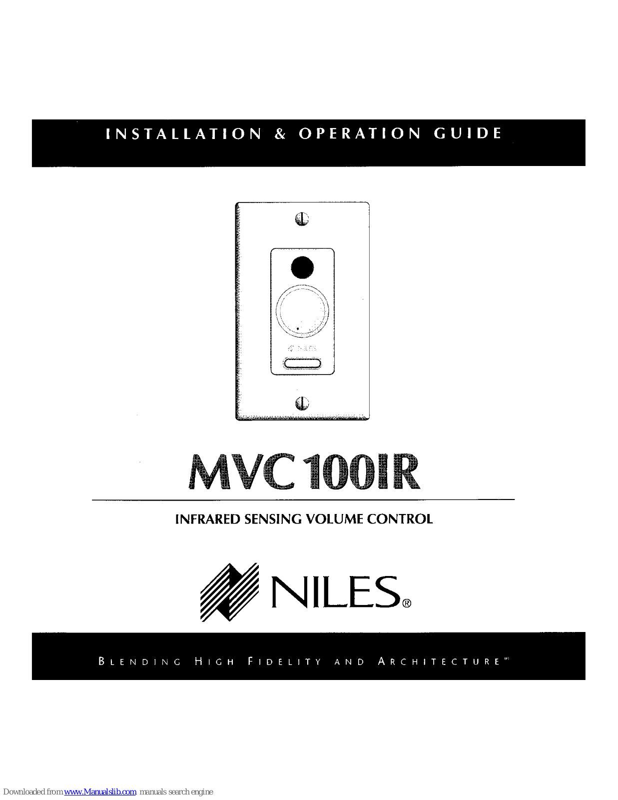 Niles MVC100IR Installation Manual