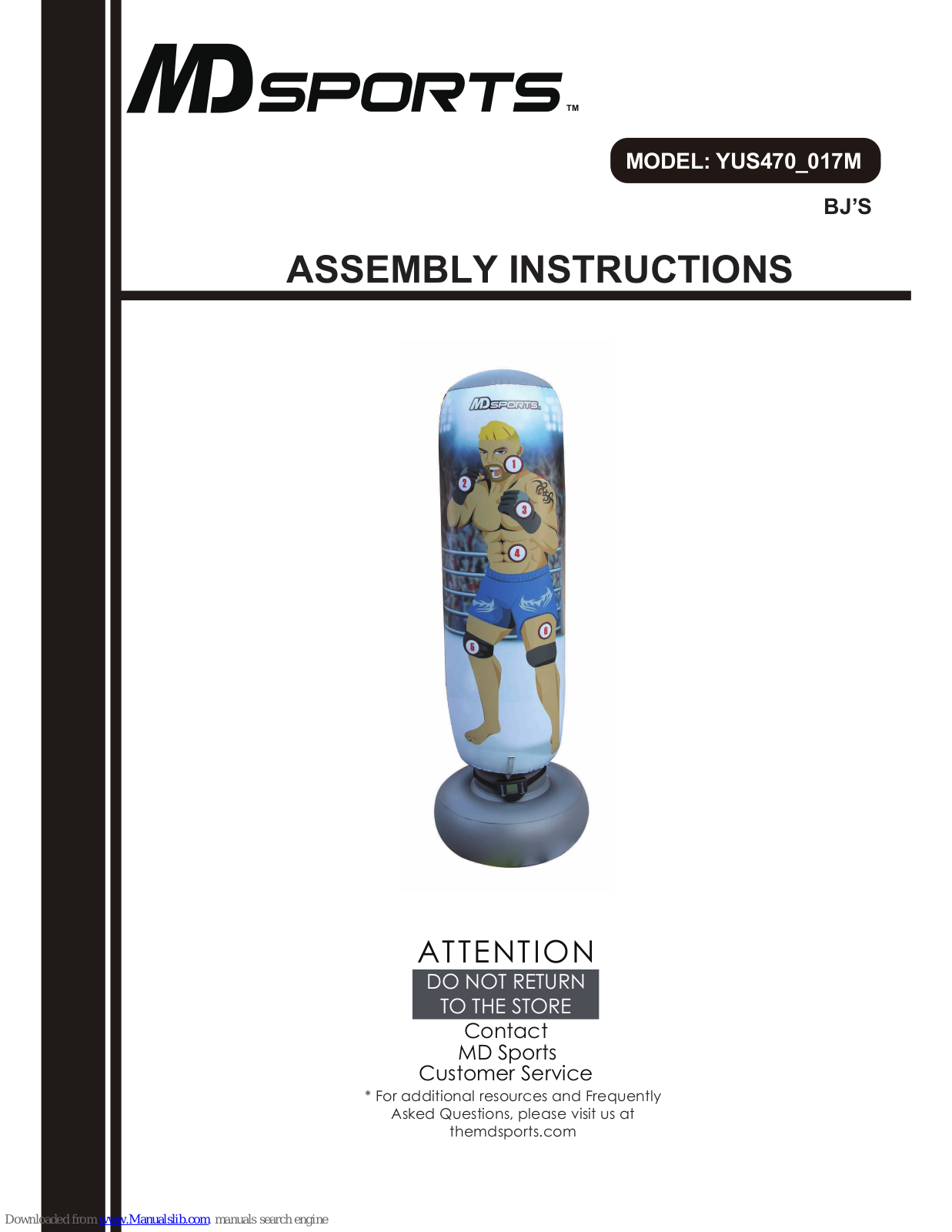 MD SPORTS YUS470 017M Assembly Instructions