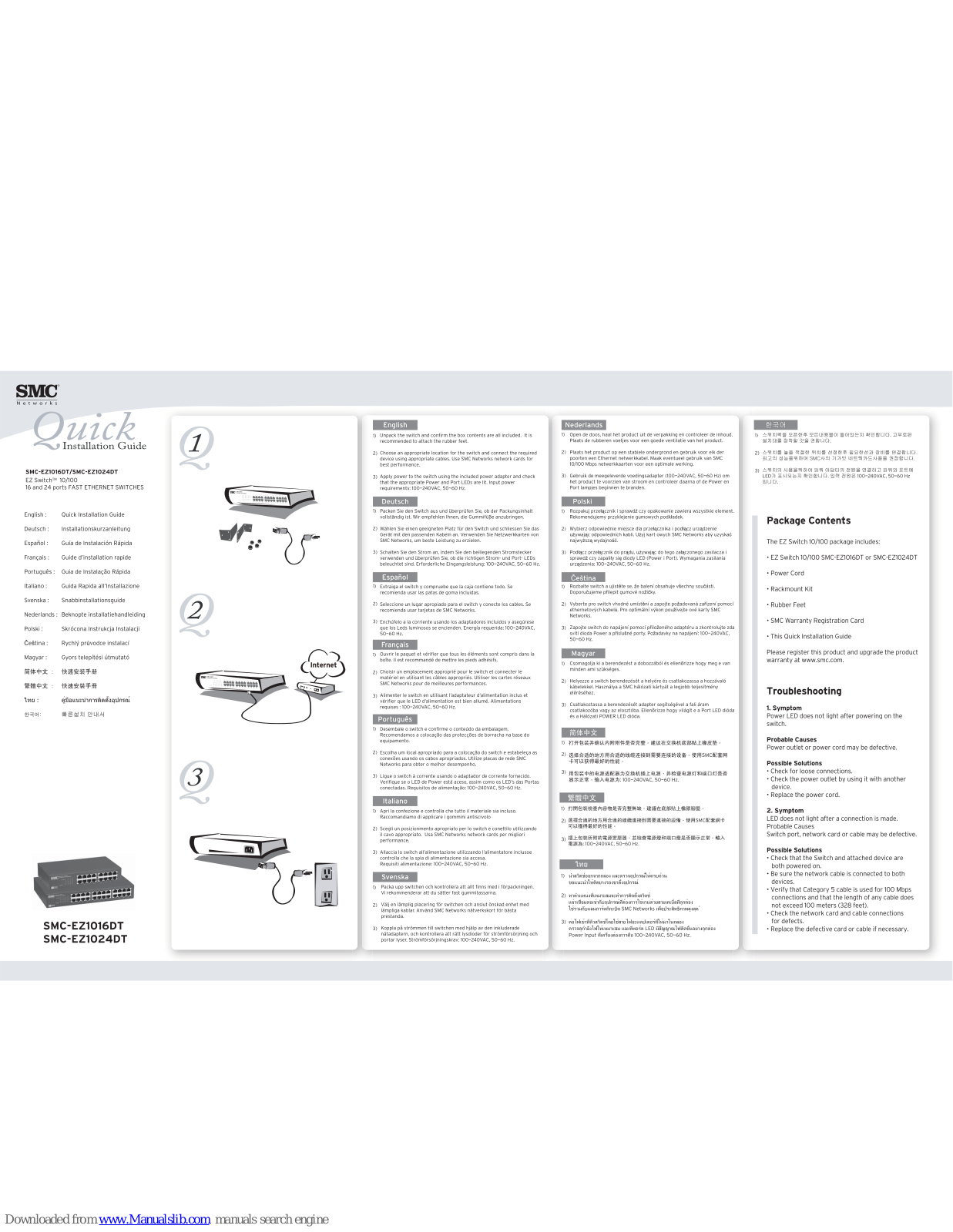 SMC Networks EZ1016DT, EZ1024DT, EZ Switch SMC-EZ1016DT, EZ Switch SMC-EZ1024DT Quick Installation Manual