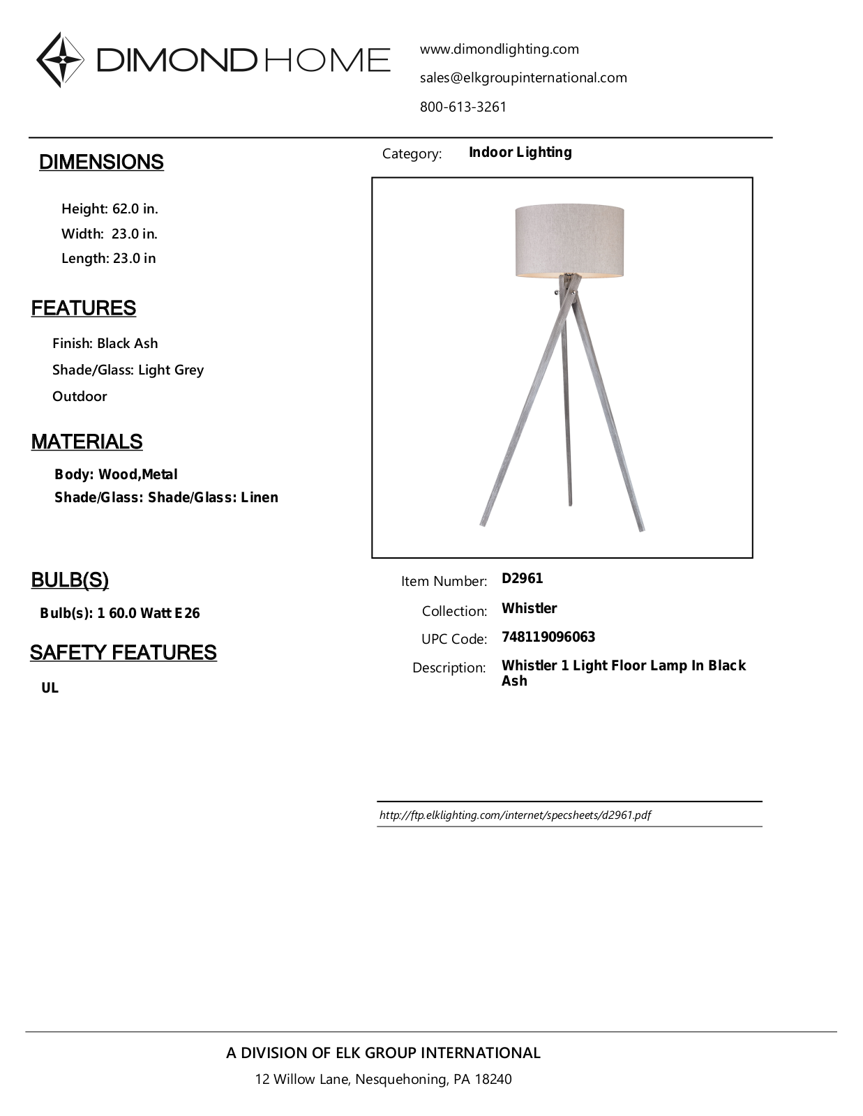 ELK Home D2961 User Manual