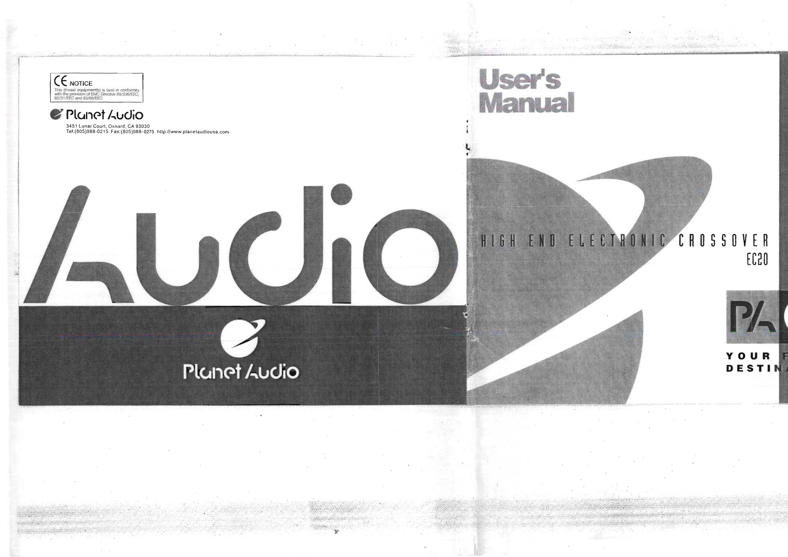 Planet Audio EC20 Users Manual