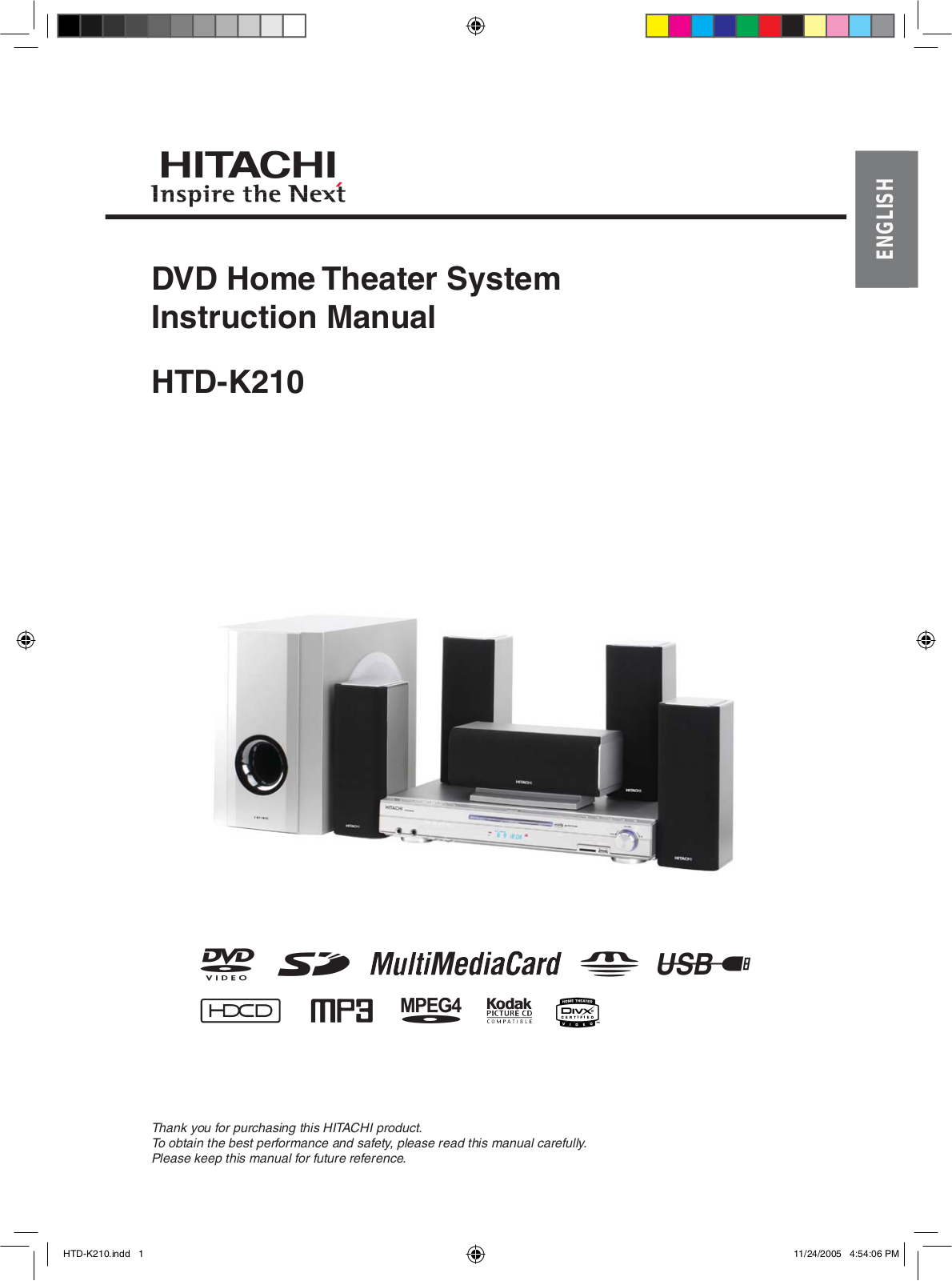 Hitachi HTDK210 User Manual