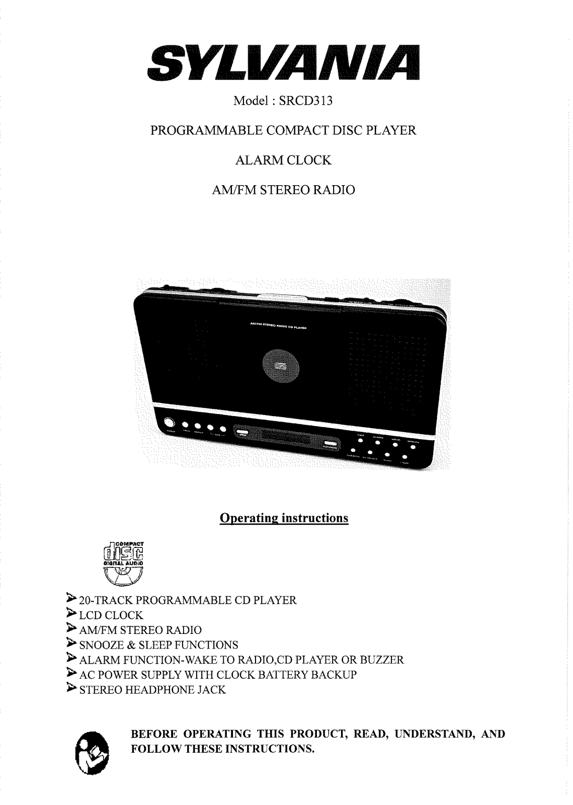 CURTIS SRCD313 User Manual