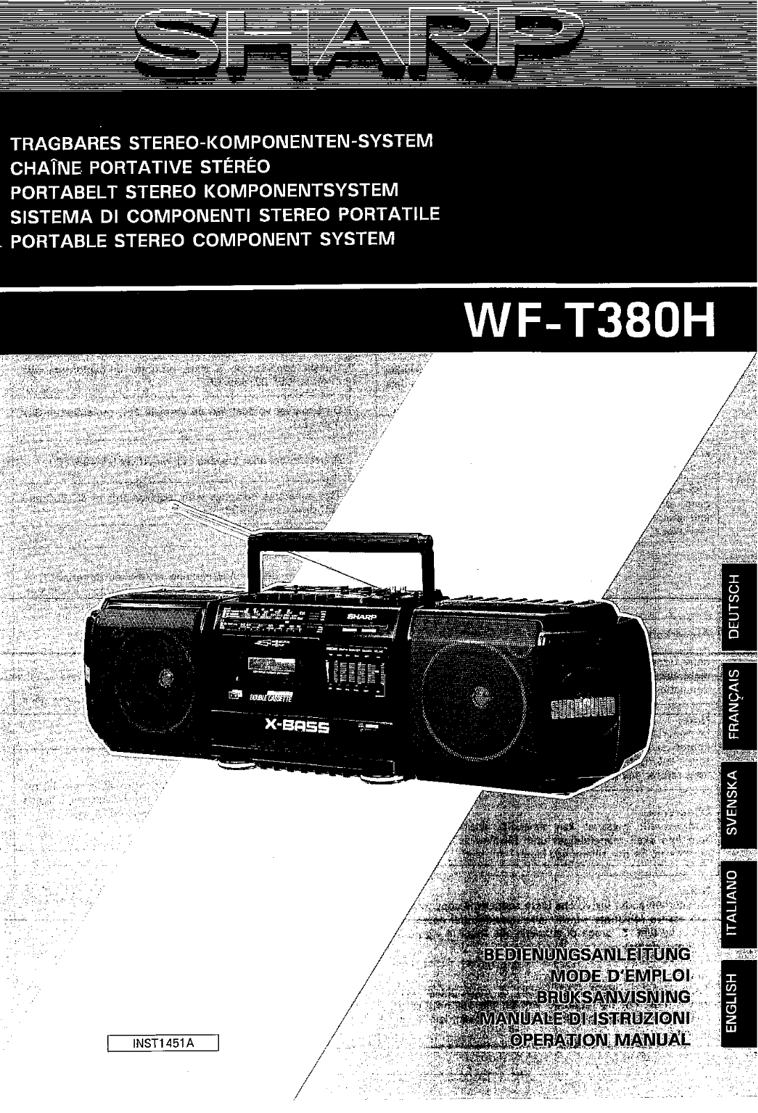 Sharp WF-T380H User Manual