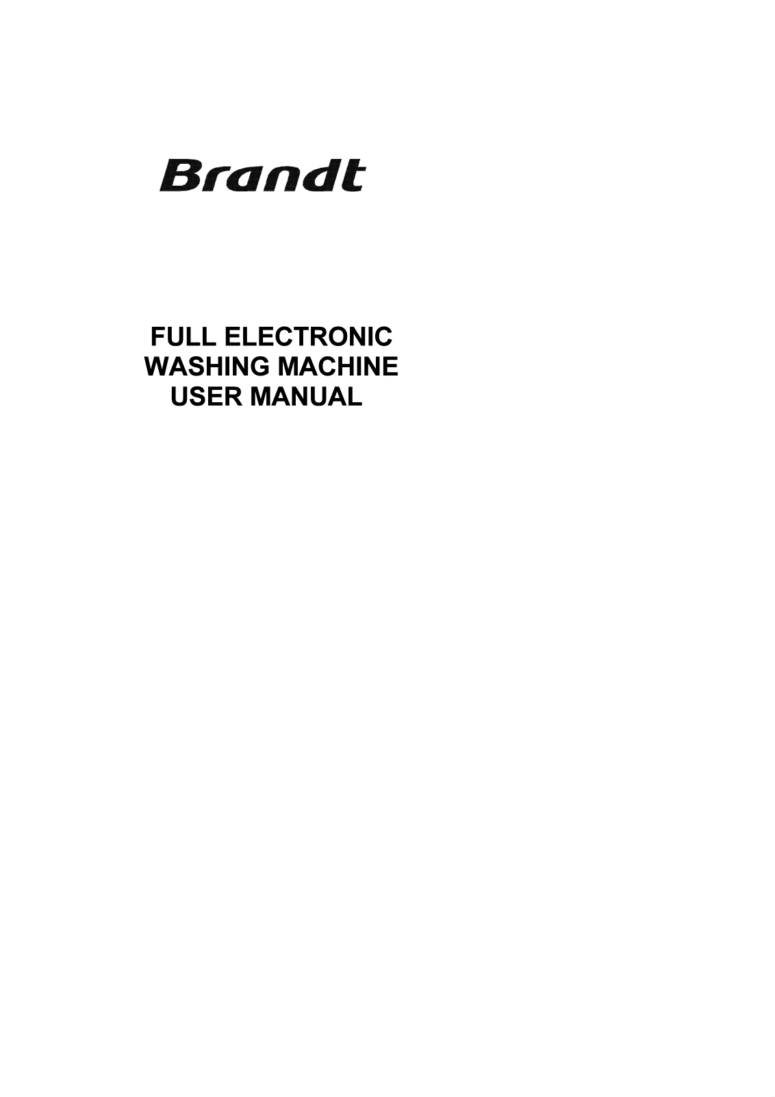 Brandt WFE1266A User Manual