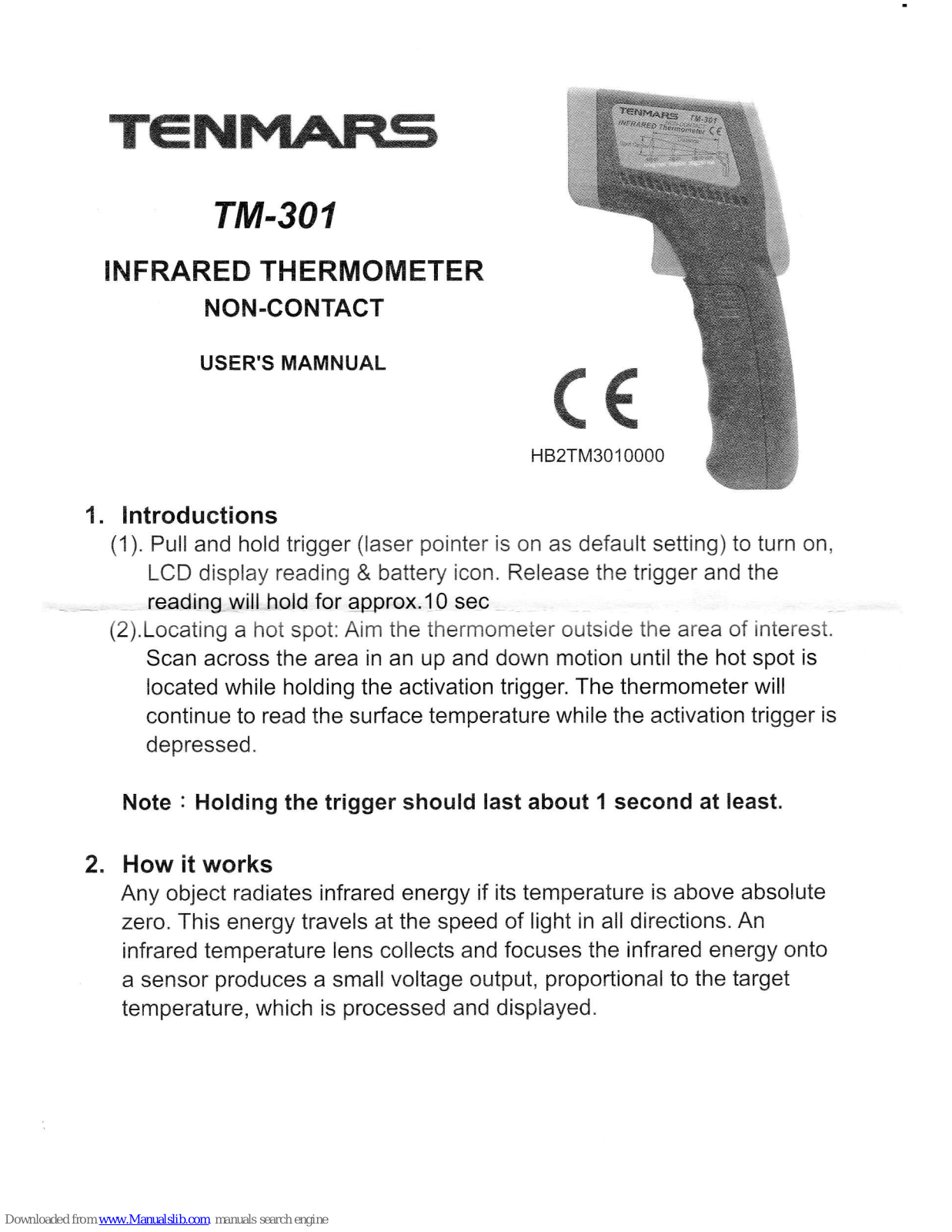 Tenmars TM-301 User Manual - ManualMachine.com