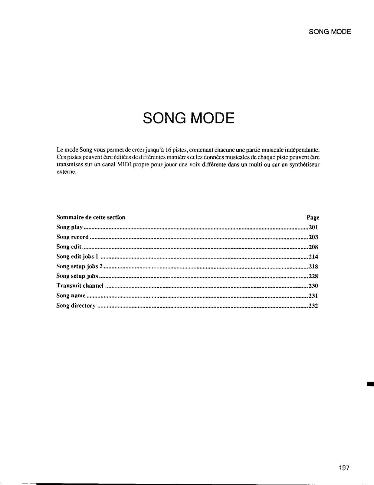 Yamaha SY99 Mode song  Manual