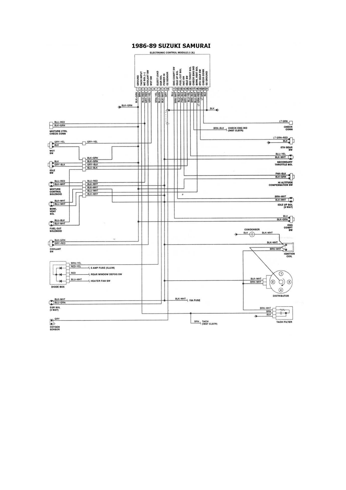 Suzuki 3-4 sidekick 03 Diagram