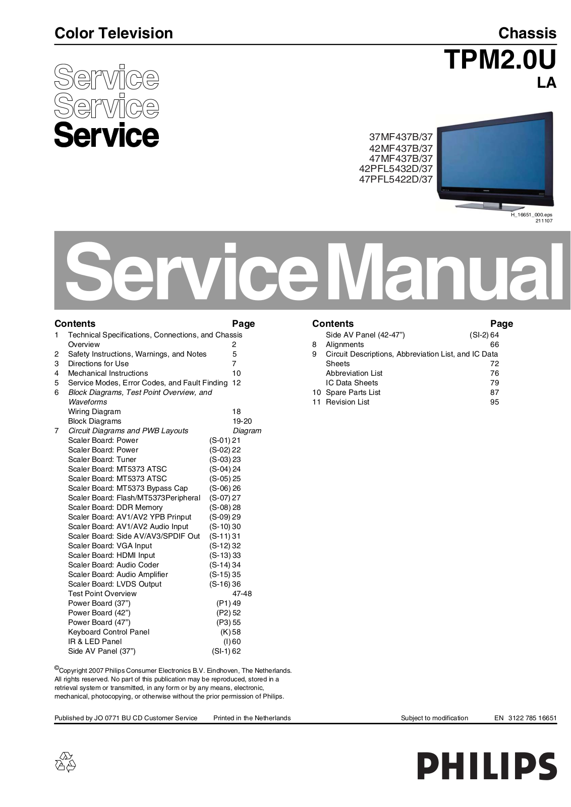 Philips TPM2.0U LA Service Manual