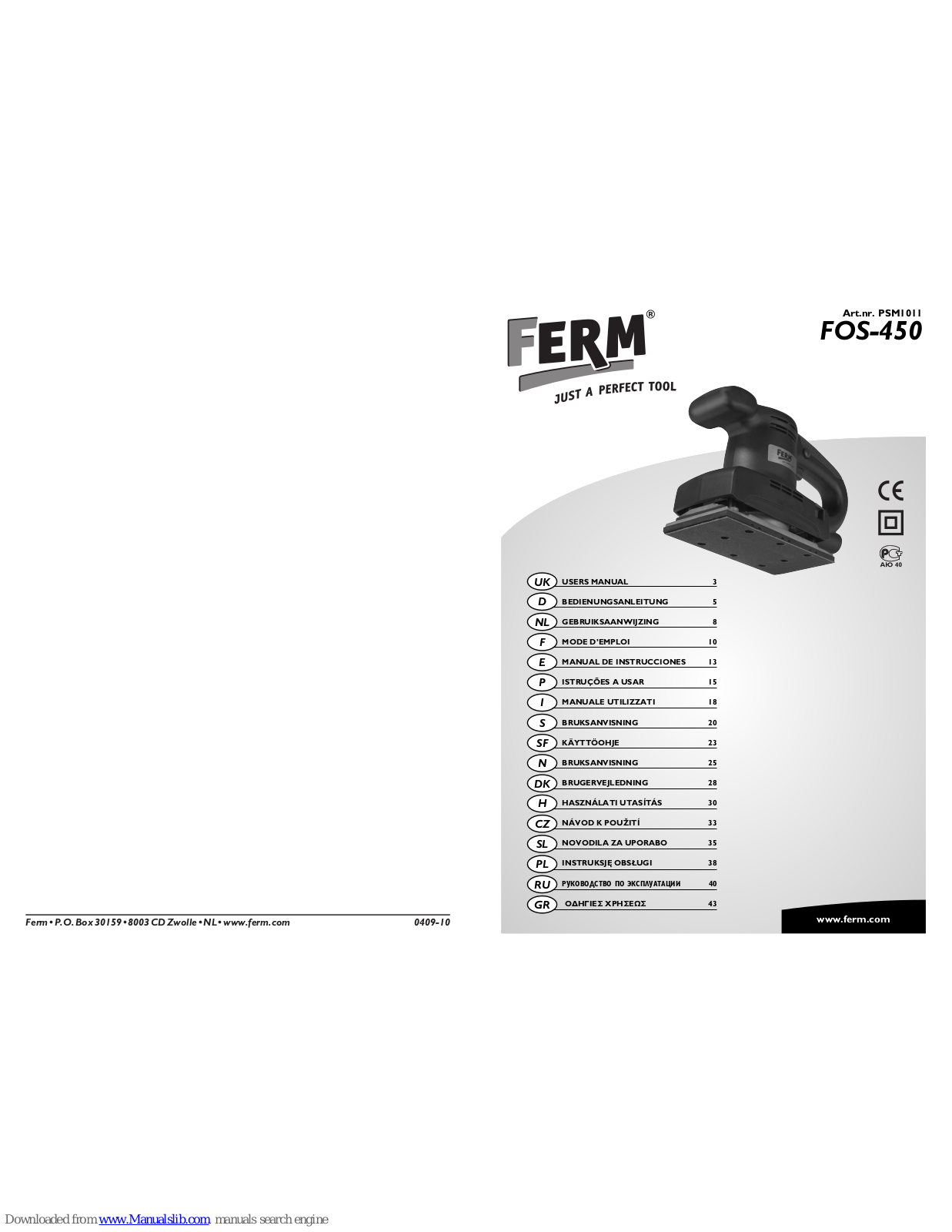 Ferm FOS-450 User Manual