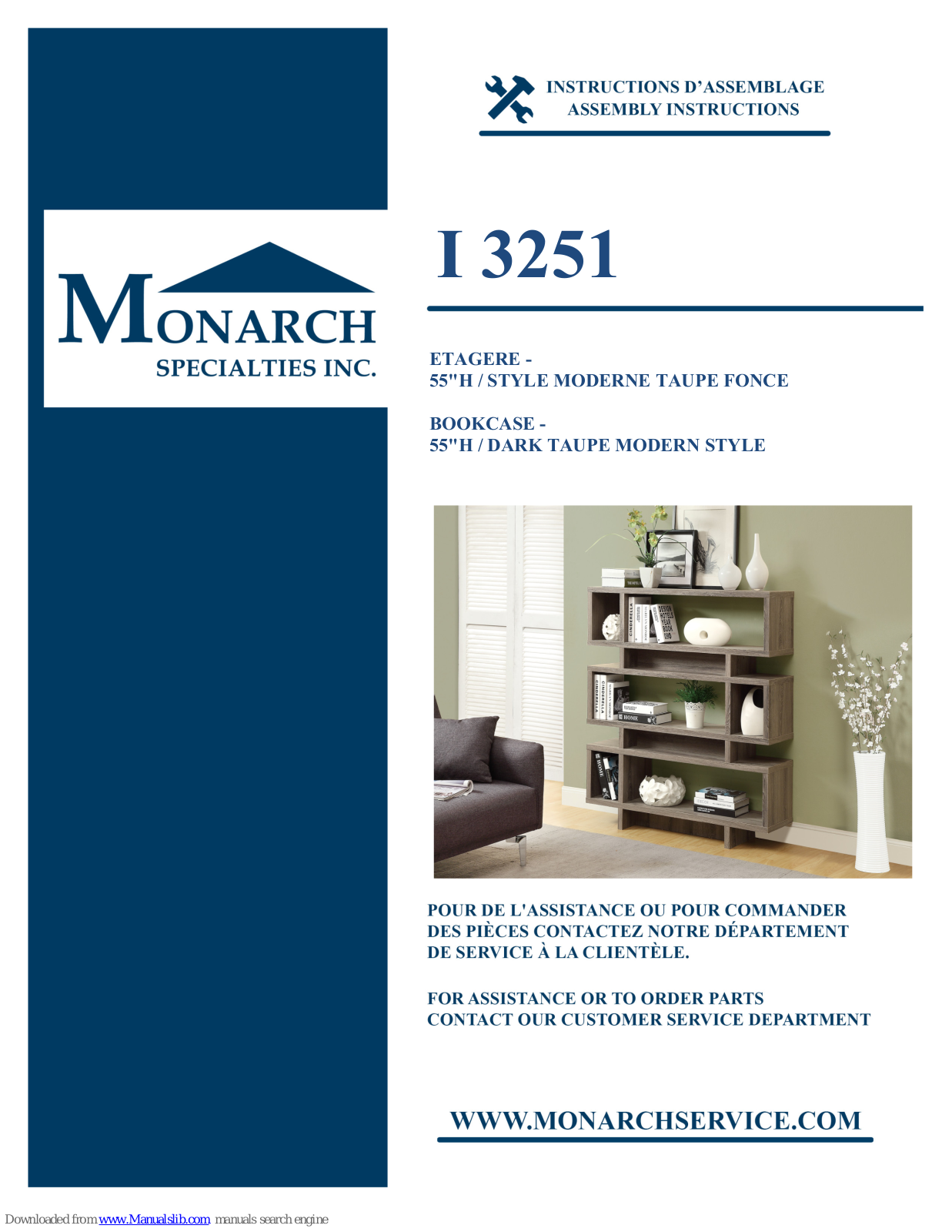 Monarch Specialties I 3251 Assembly Instructions Manual