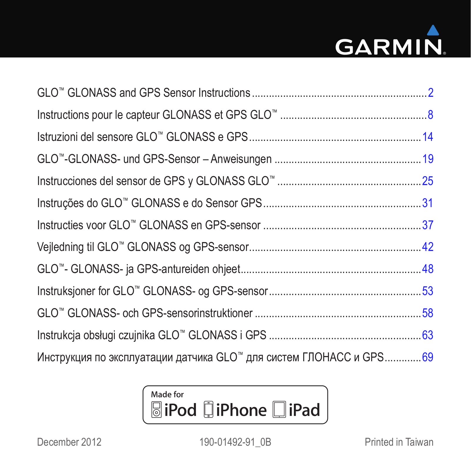 Garmin GLO User Manual