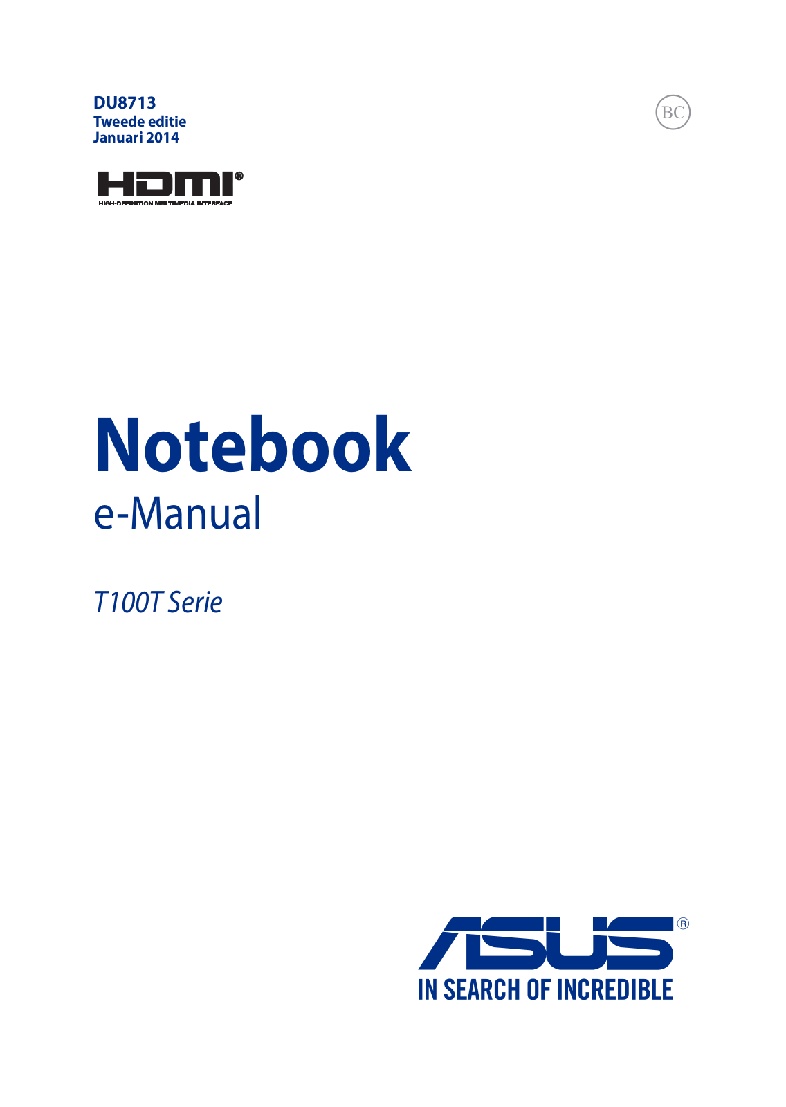 ASUS T100TA, DU8713 User Manual