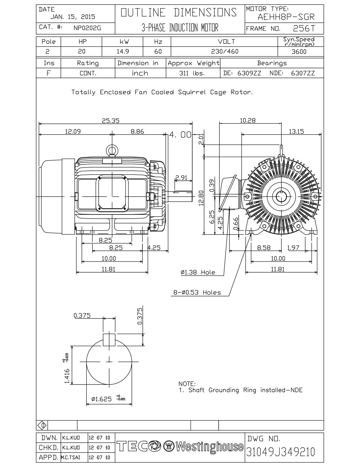 Teco NP0202G Reference Drawing