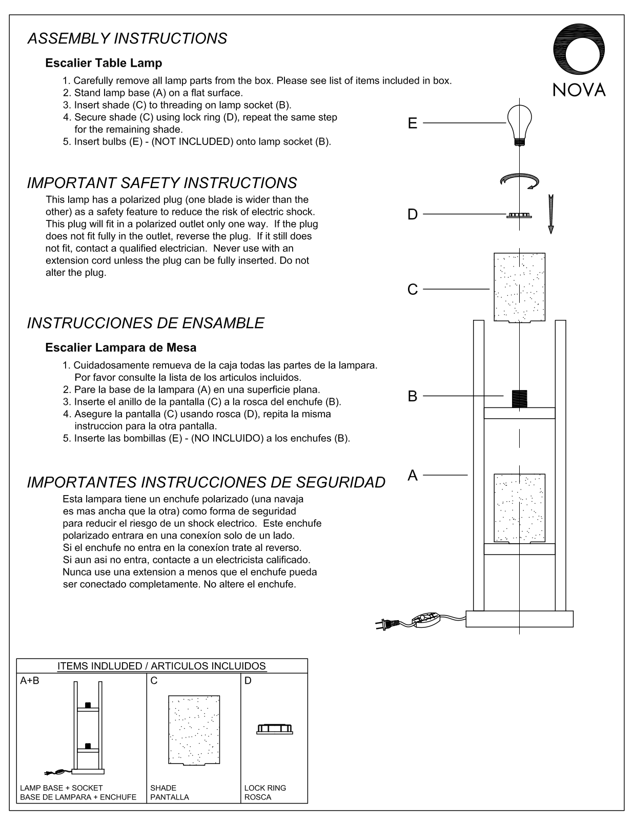 Nova 11813 Instruction Manual