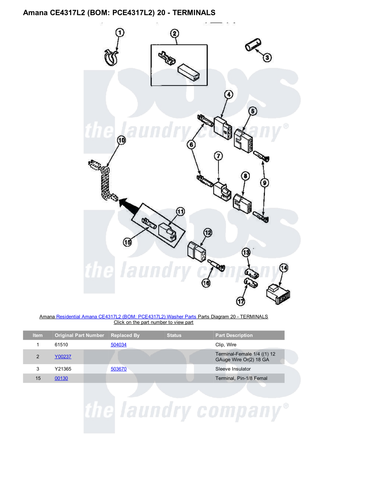 Amana CE4317L2 Parts Diagram