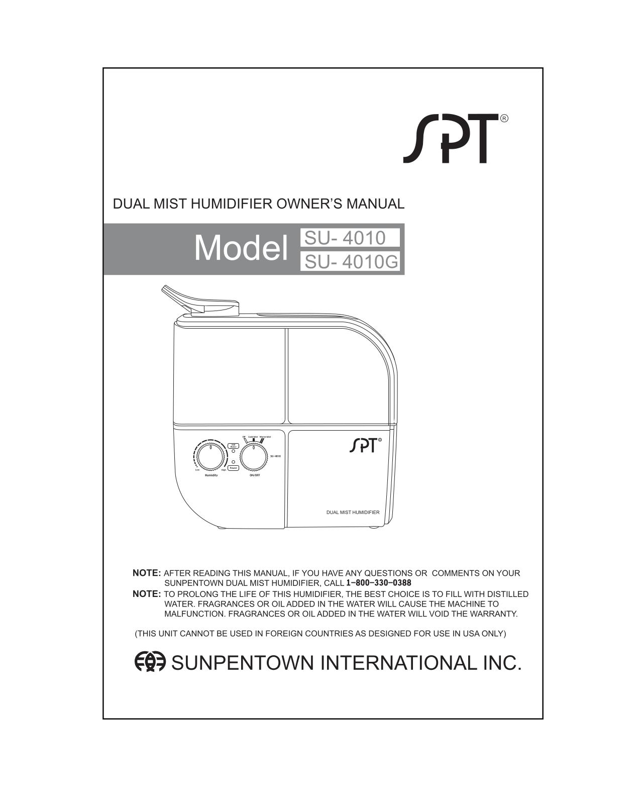 Sunpentown SU4010X User Manual