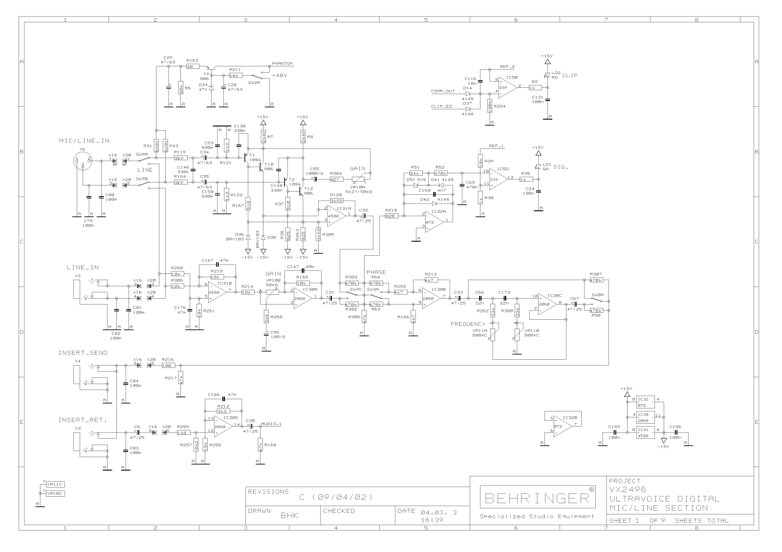 Behringer VX-2496 Schematic