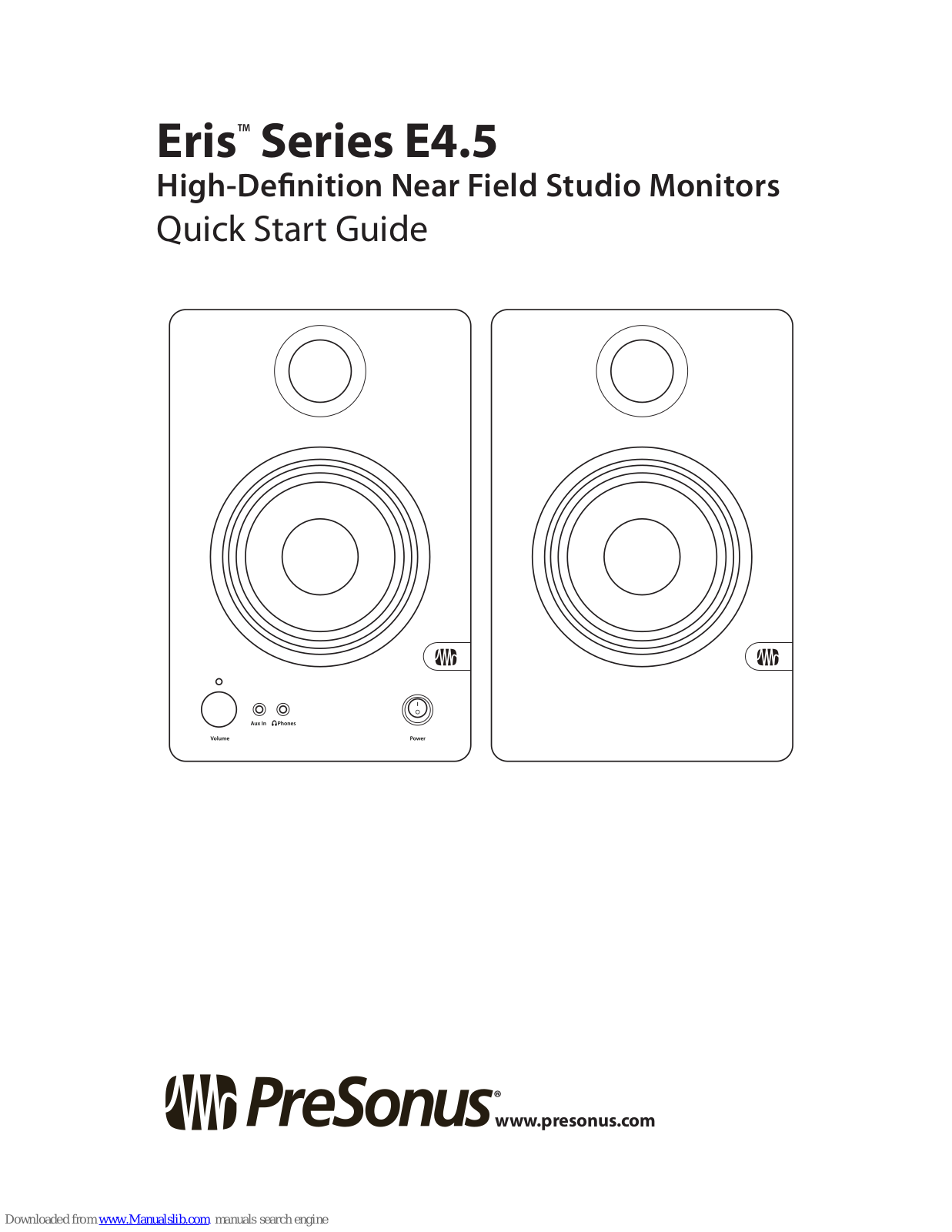 PRESONUS Series E4.5, Eris Quick Start Manual