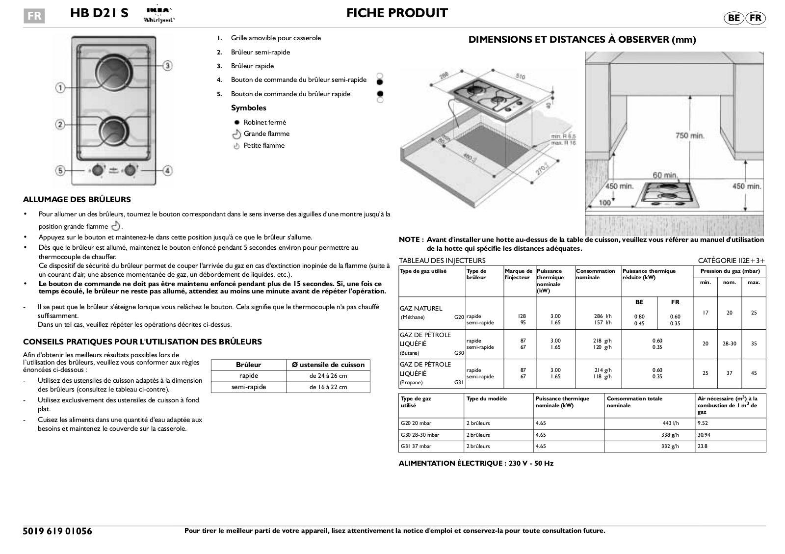 Whirlpool HB D21 S User Manual