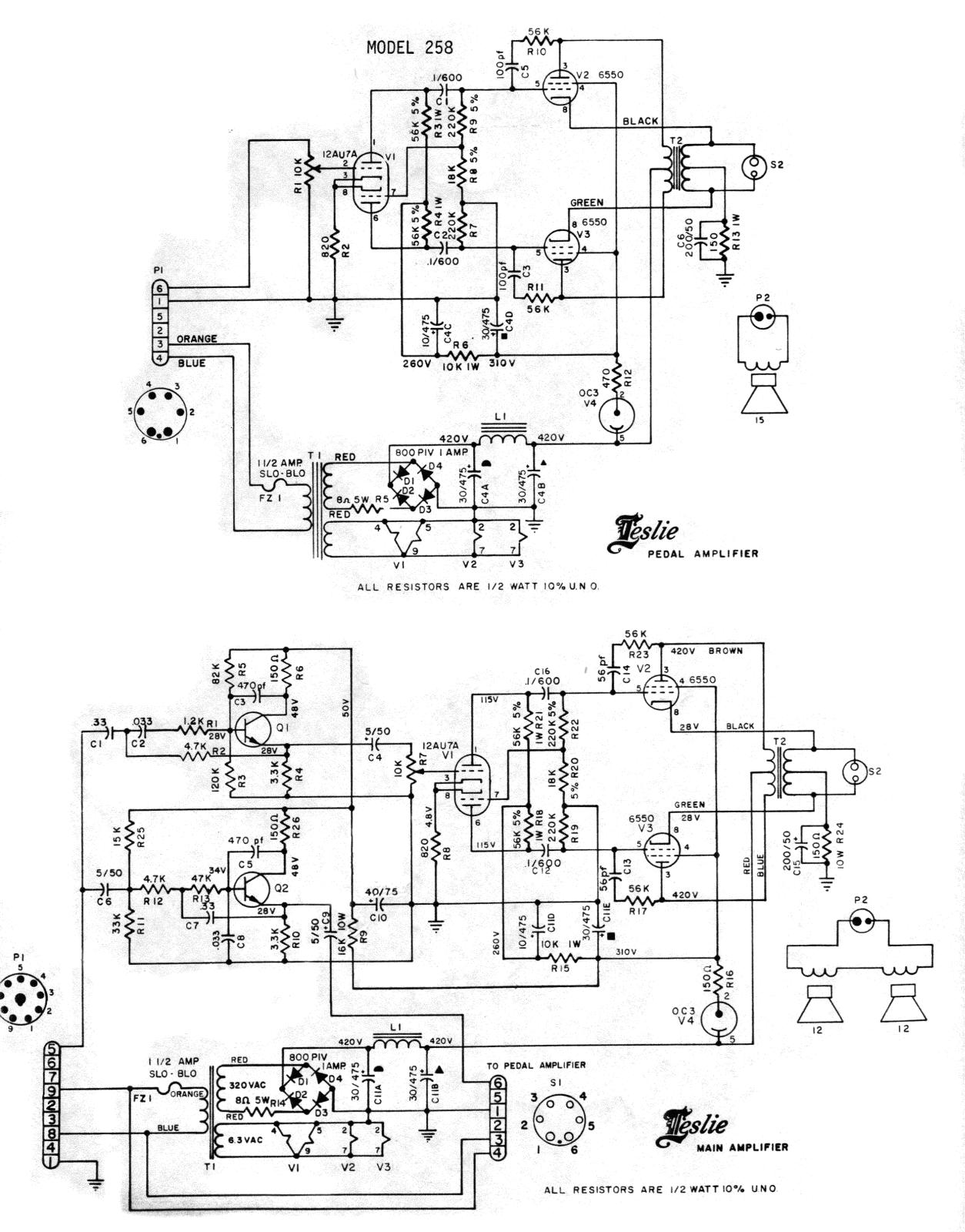 Leslie 258 schematic