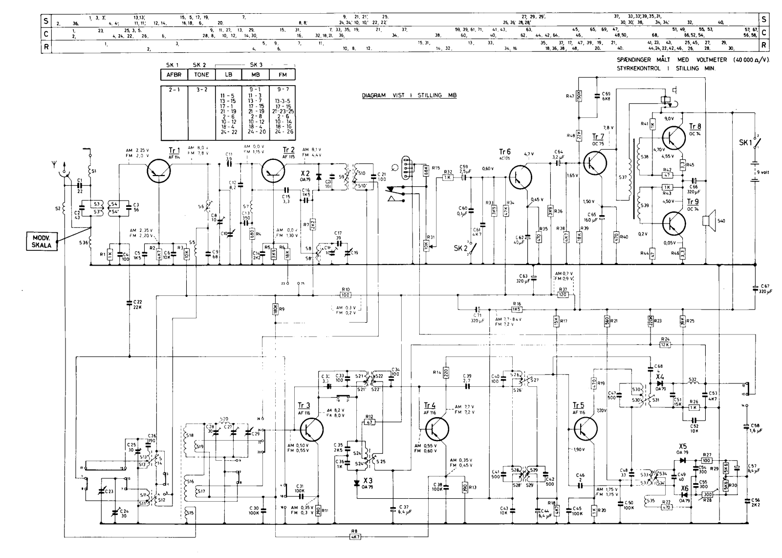 Aristona Transistor MD7220T Schematic