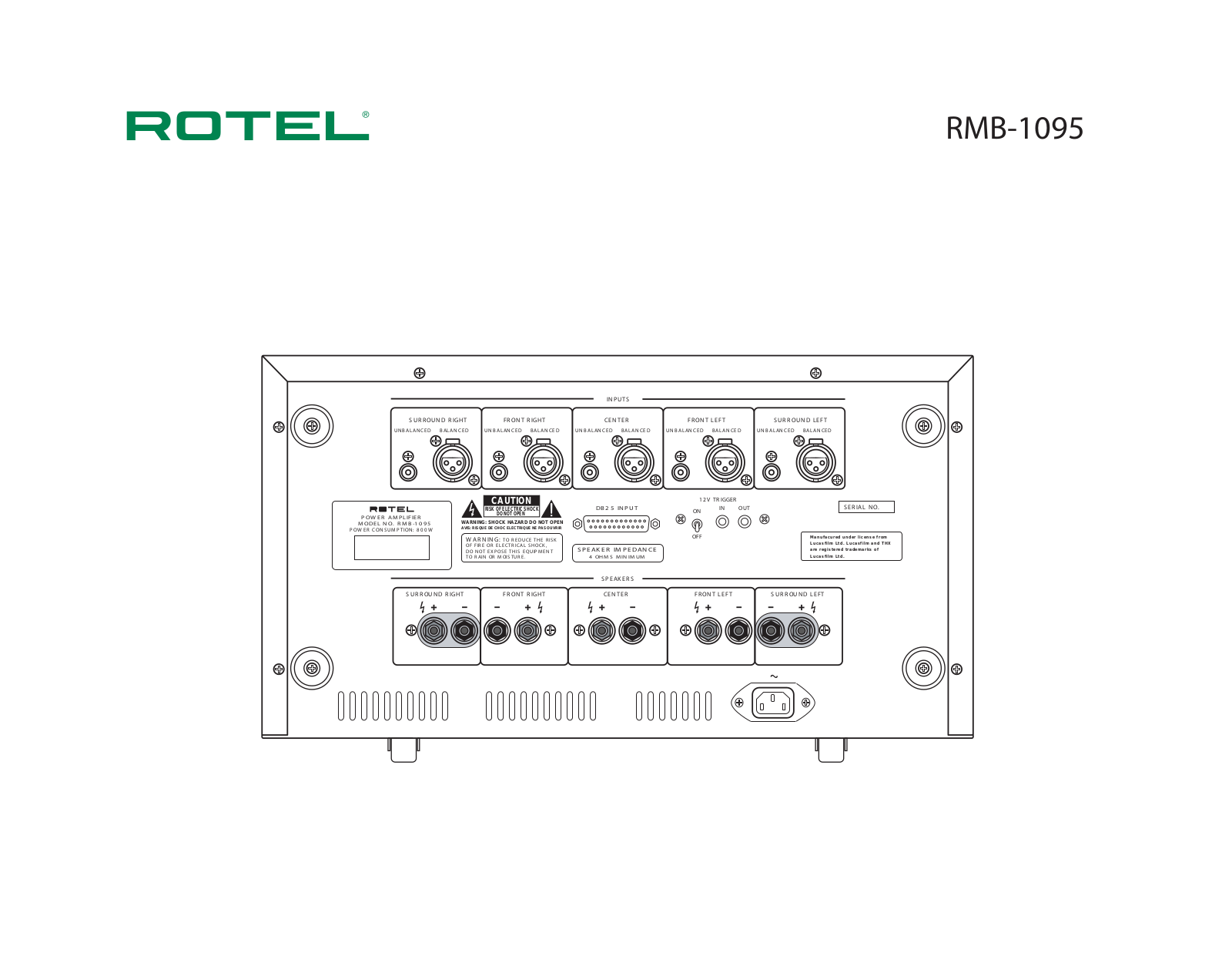 Rotel RMB-1095 Owners manual