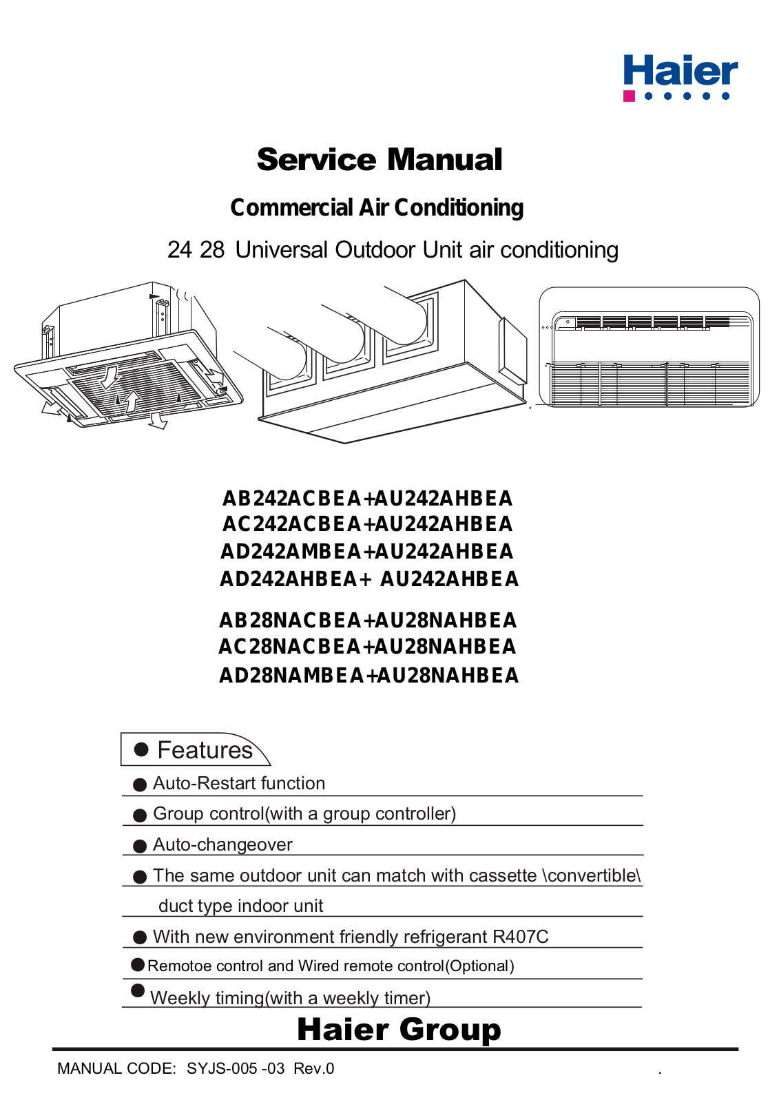 Haier AU242AHBEA, AU28NAHBEA Schematic