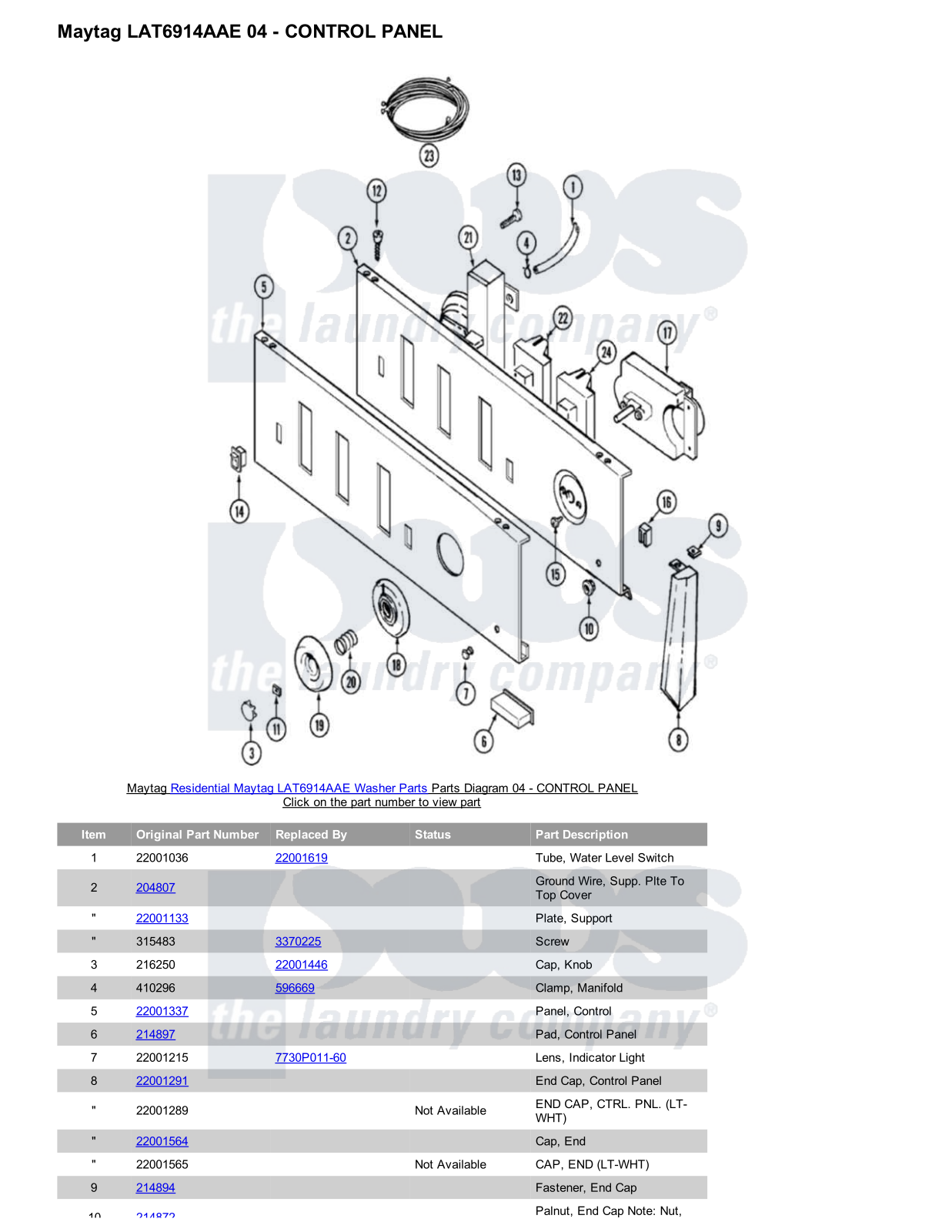 Maytag LAT6914AAE Parts Diagram