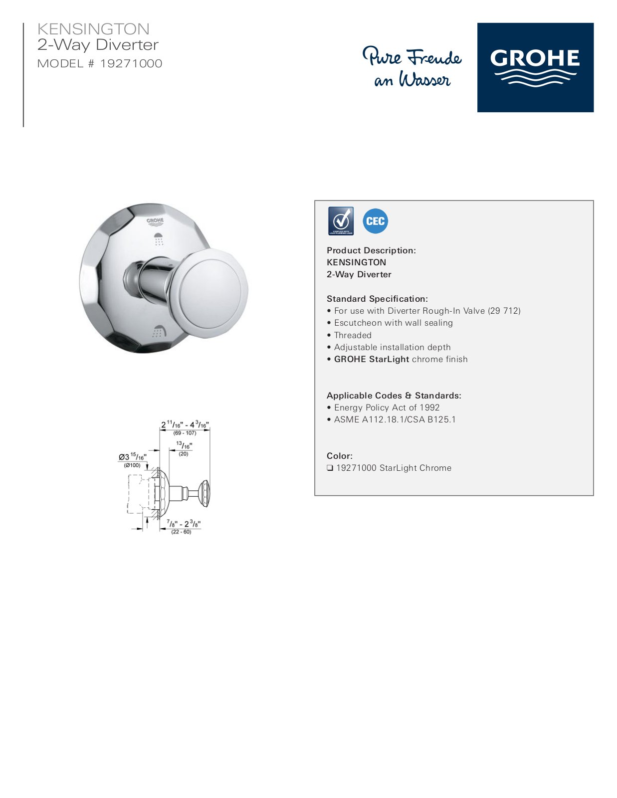 GROHE GRH3176 Specifications - ManualMachine.com
