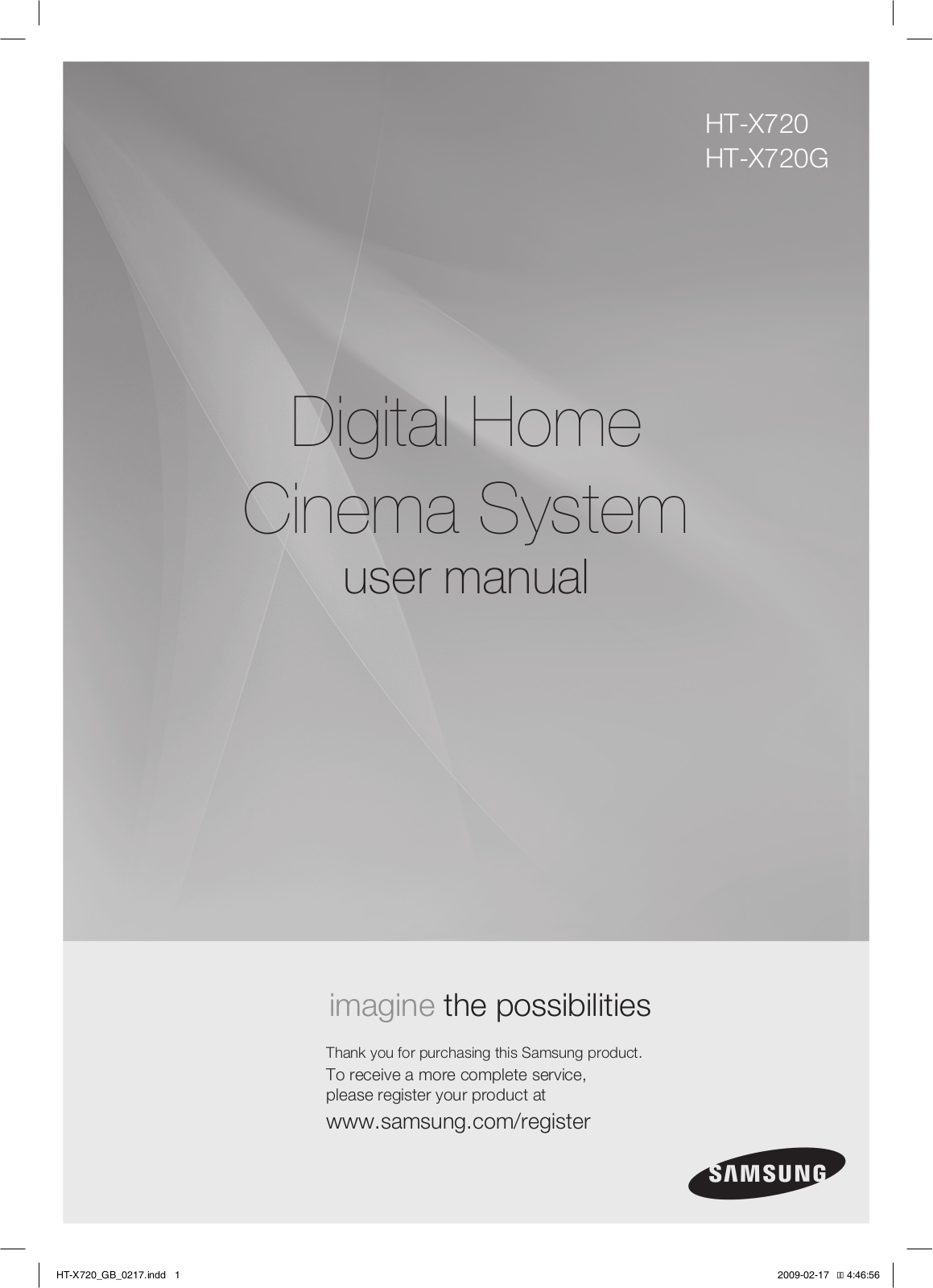 Samsung HT-X720GT, HT-X720G User Manual