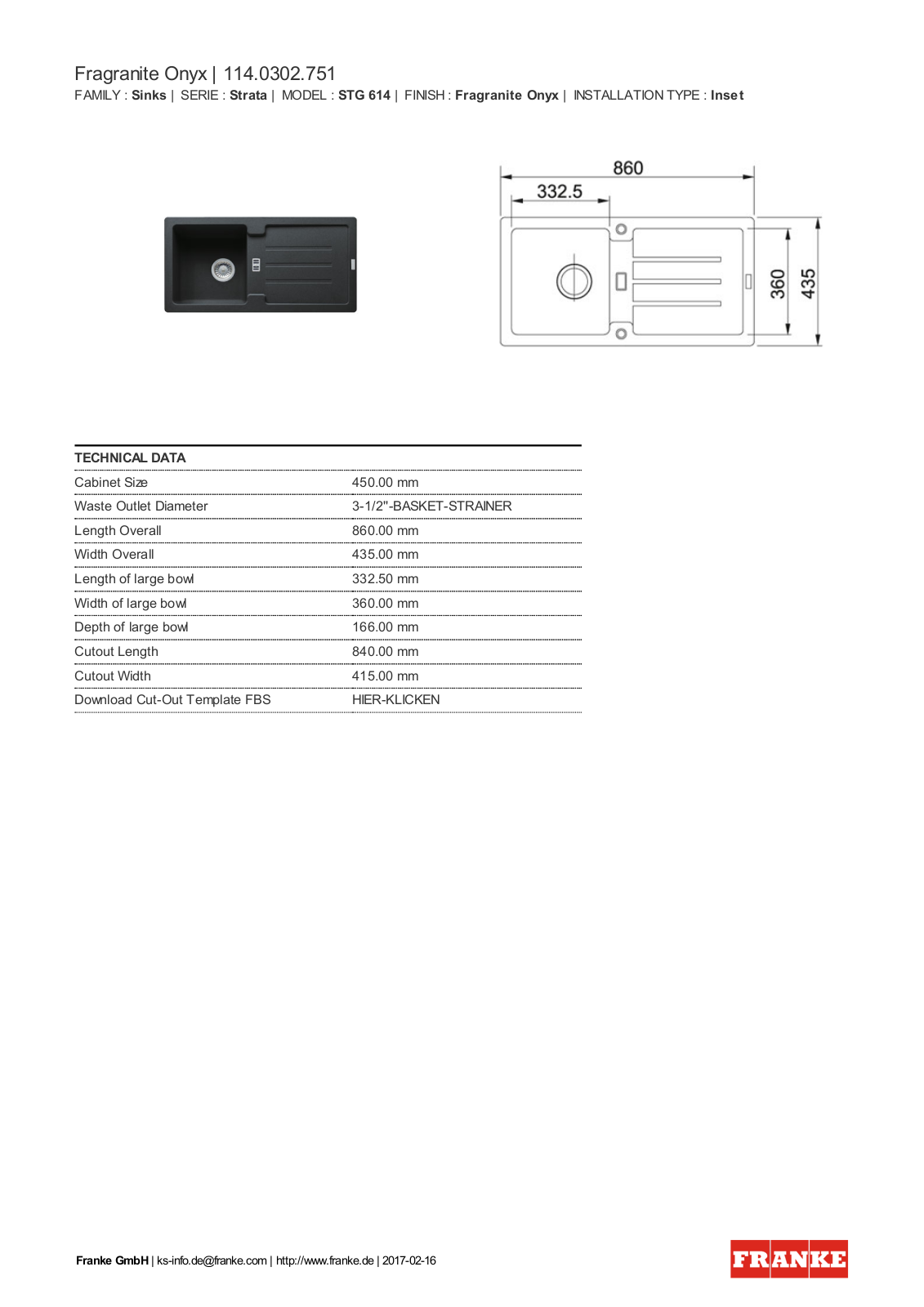 Franke 114.0302.751 Service Manual