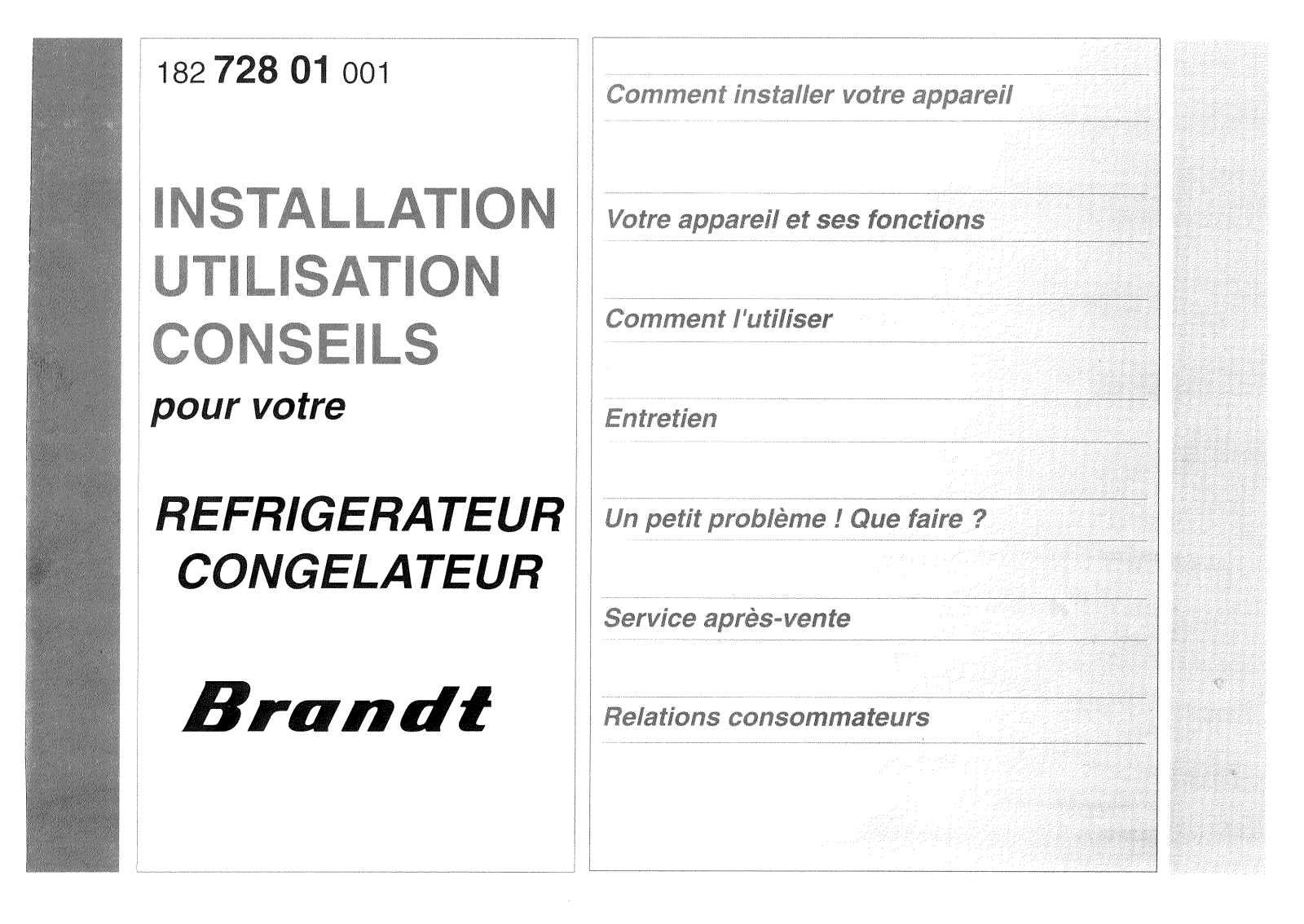 BRANDT DUN2412B, DUN1912B User Manual