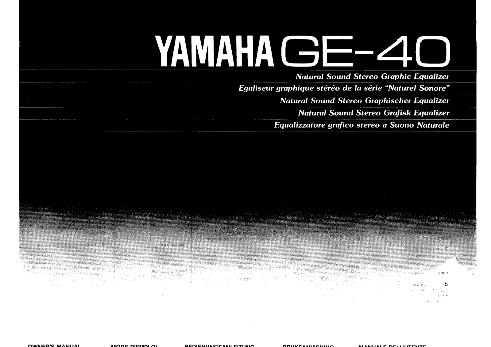 Yamaha GE-40 Owners Manual