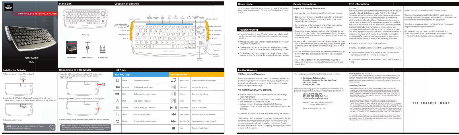 Sharper image SKB2 User Manual