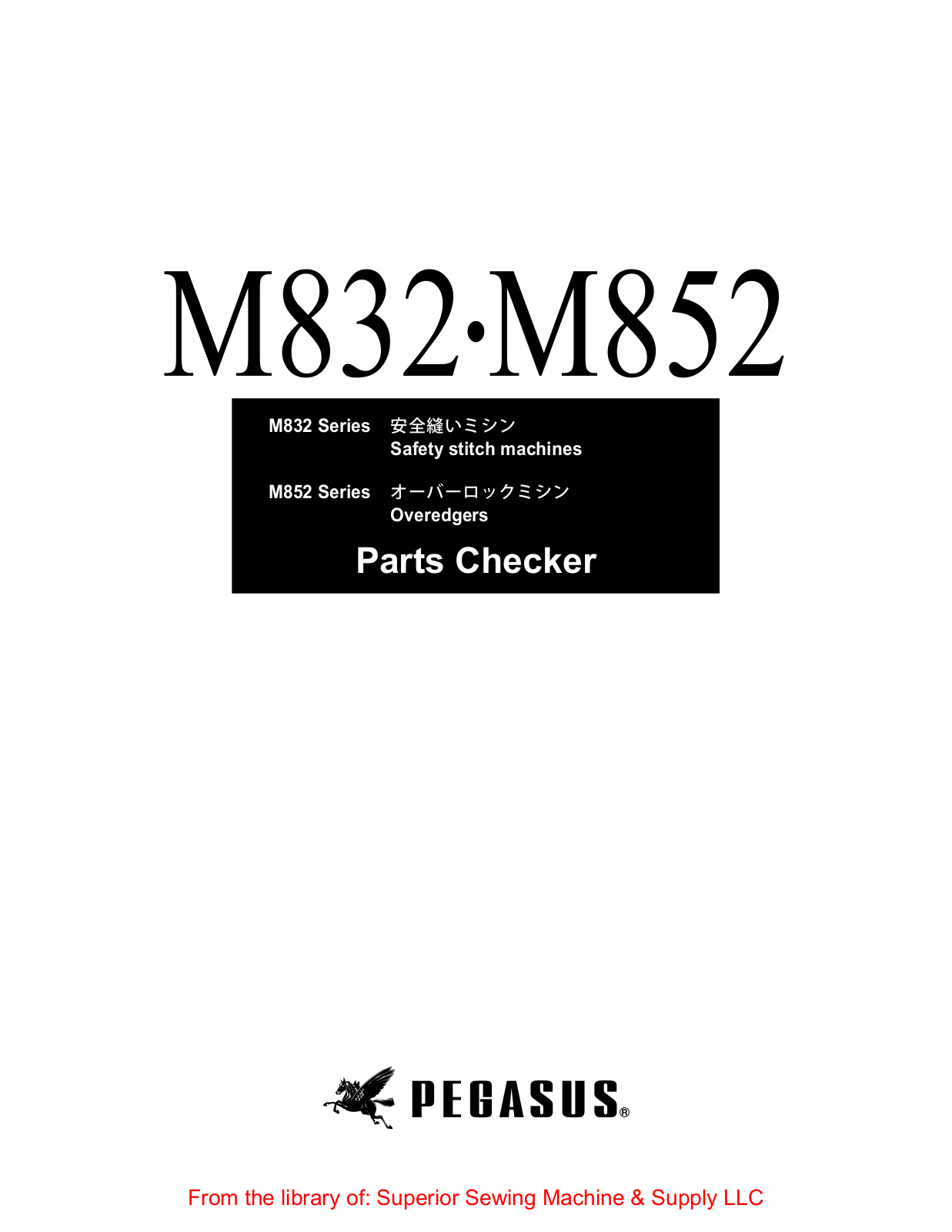 Pegasus M832, M852 User Manual