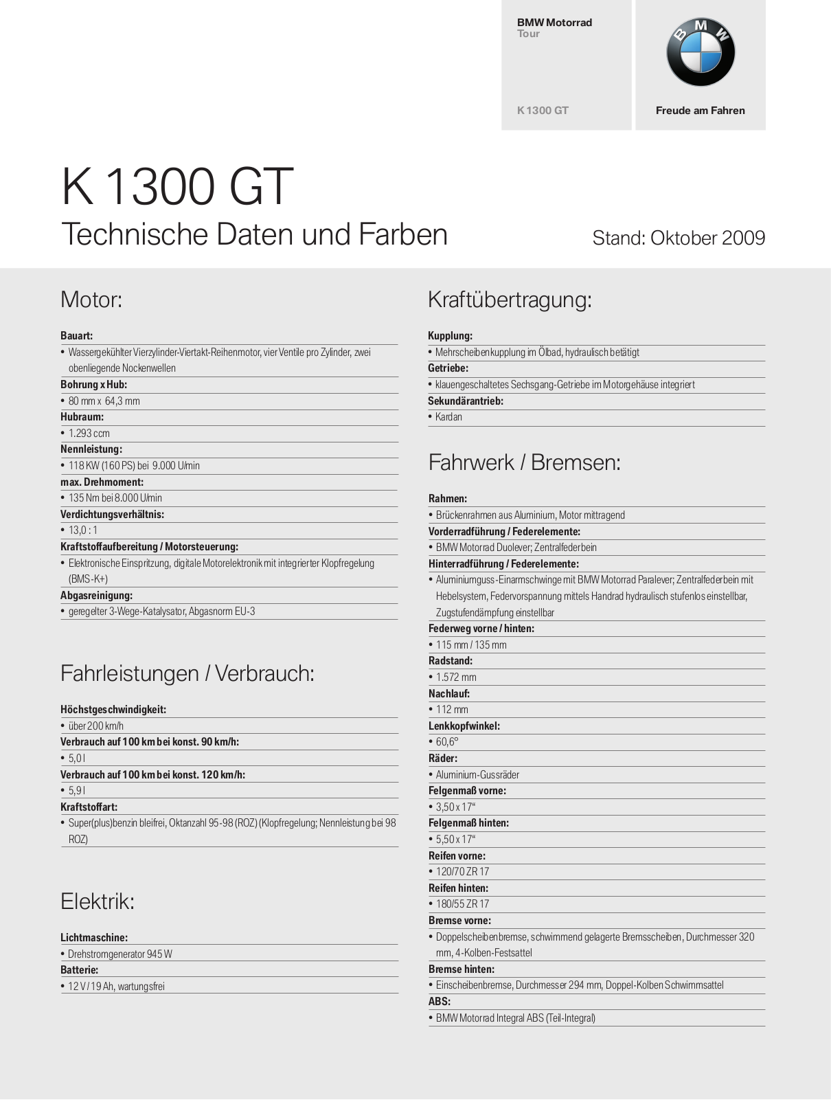 Bmw K 1300 GT User Manual