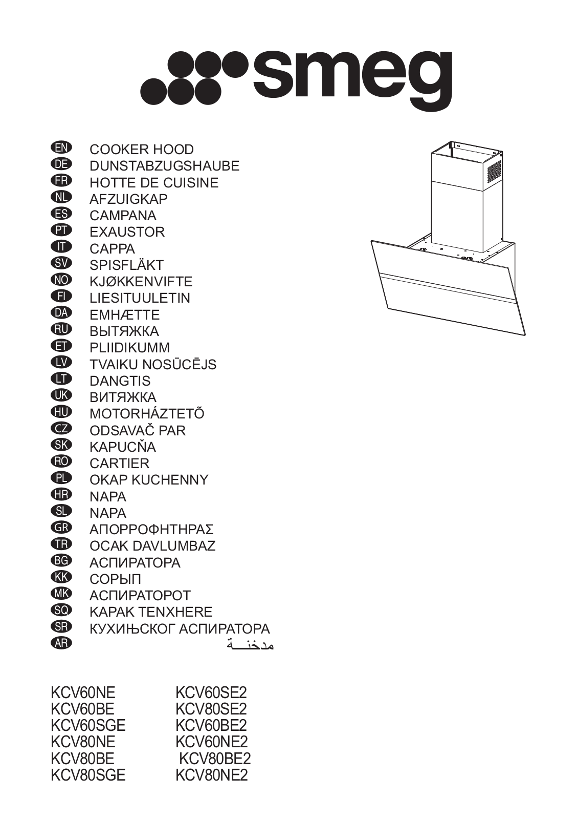 Smeg KCV60BE2 User Manual