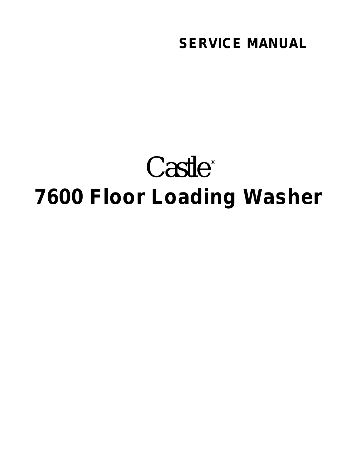 Castle 7600 User manual