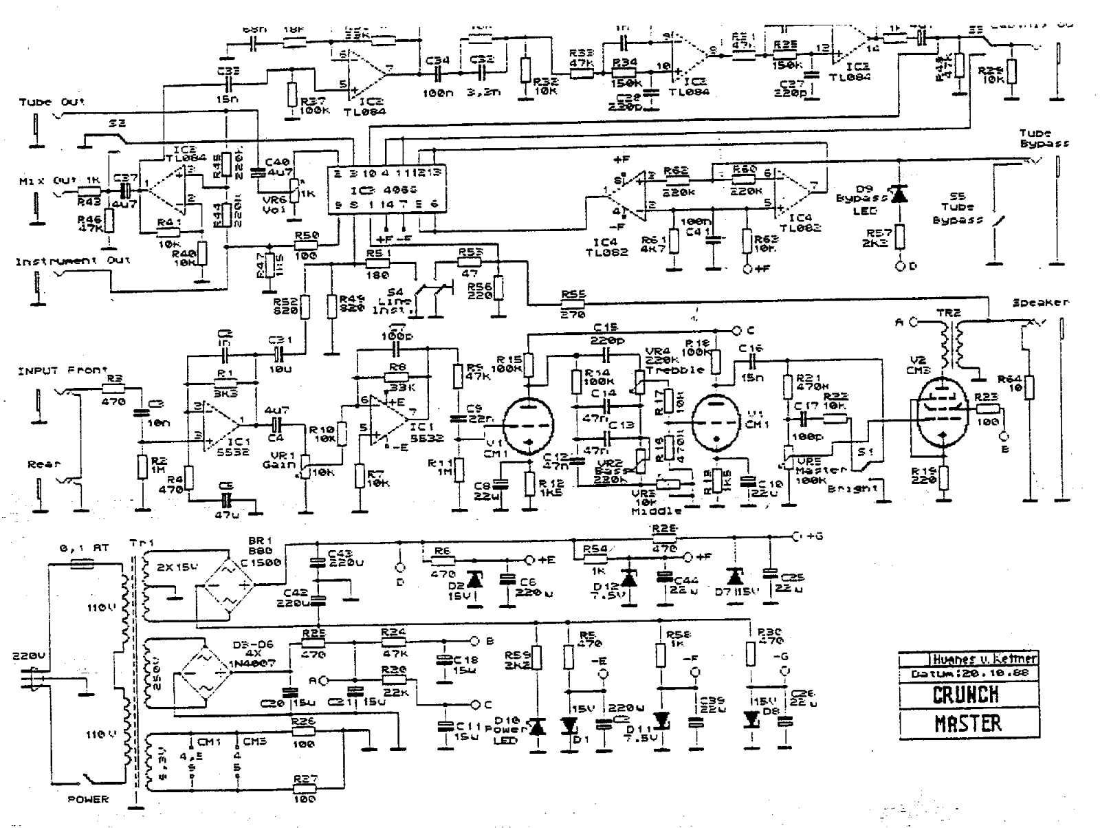 Hughes Kettner Crunch Master Schematic