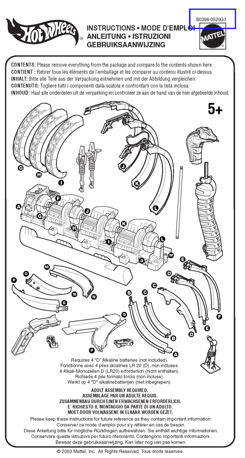 Fisher-Price B0398, H9613 Instruction Sheet