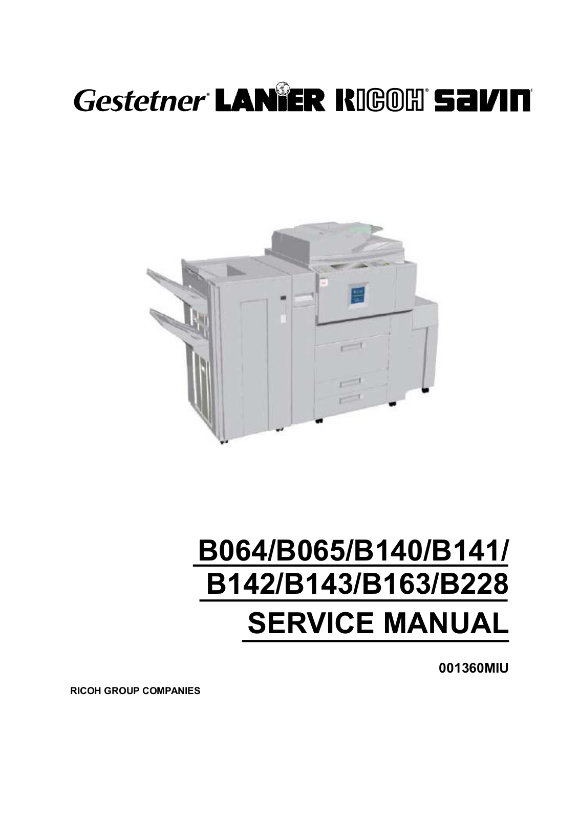 Ricoh A 2051 SP, A 2051, A 2075 SP, A 2060 SP, A 2075 Service Manual