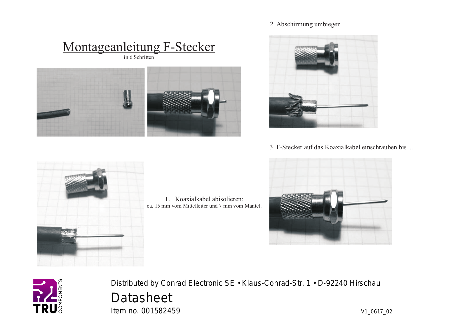 TRU COMPONENTS 1582459 Data Sheet