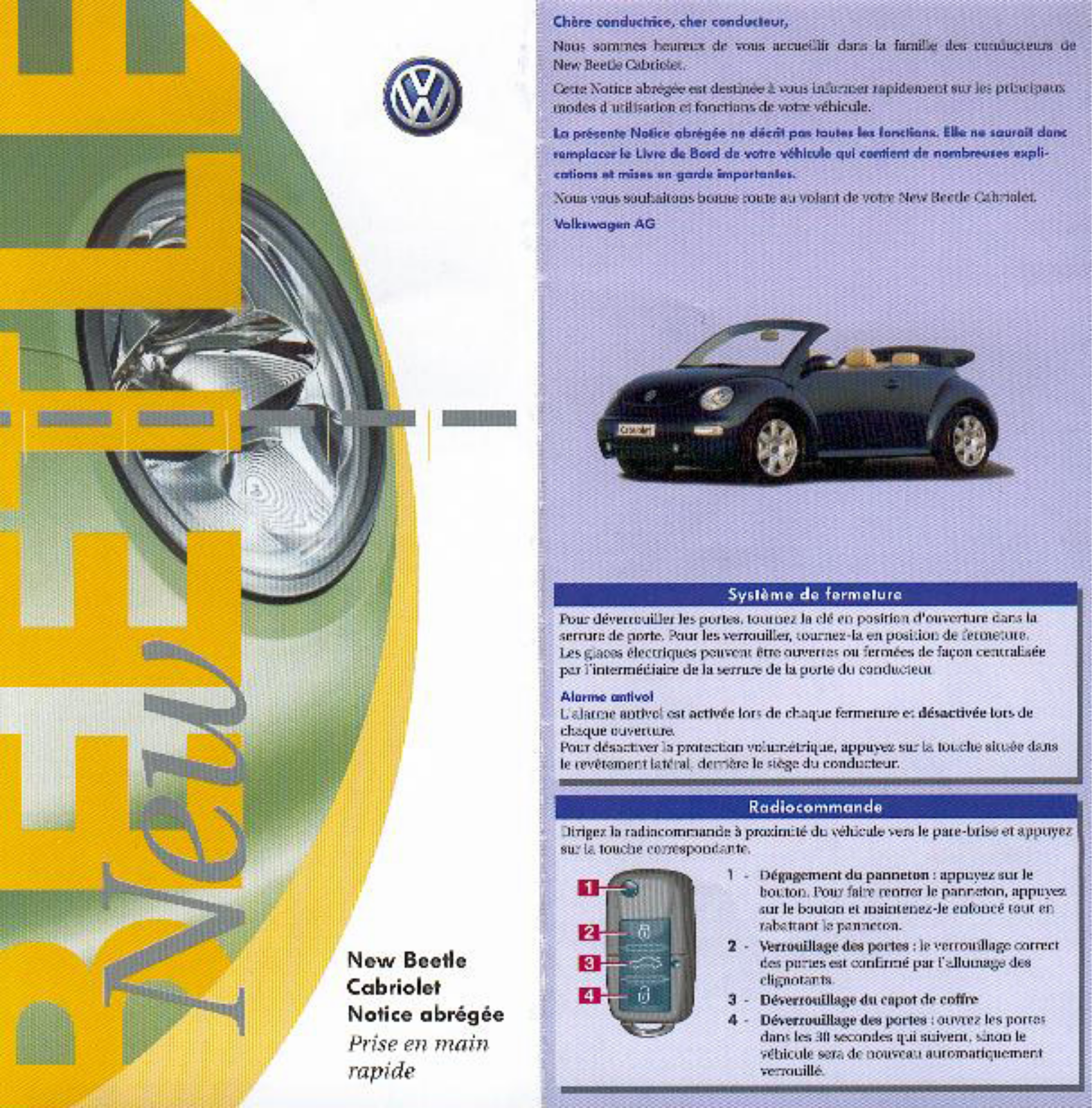 VOLKSWAGEN New Beetle Cabriolet User Manual