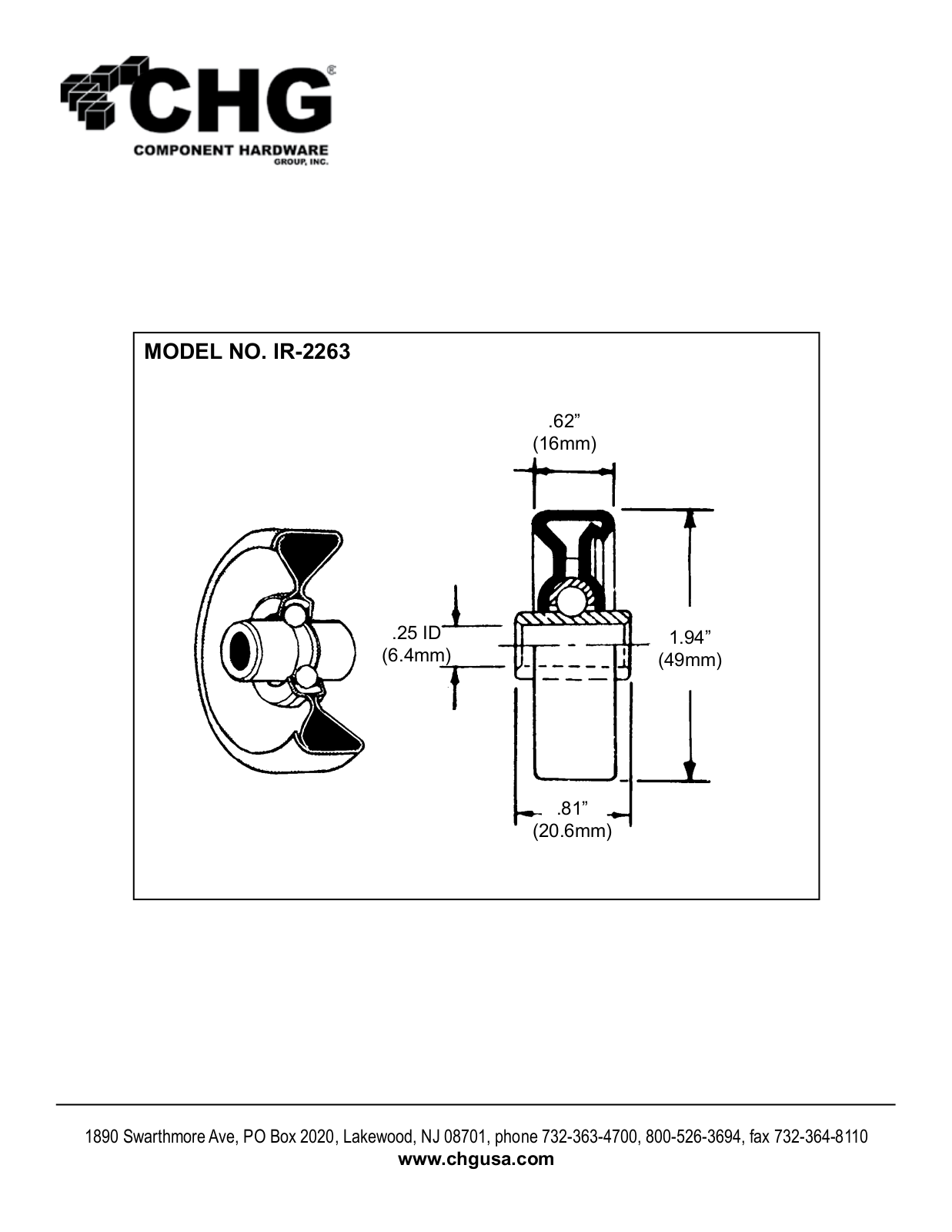 Component Hardware IR-2263 User Manual