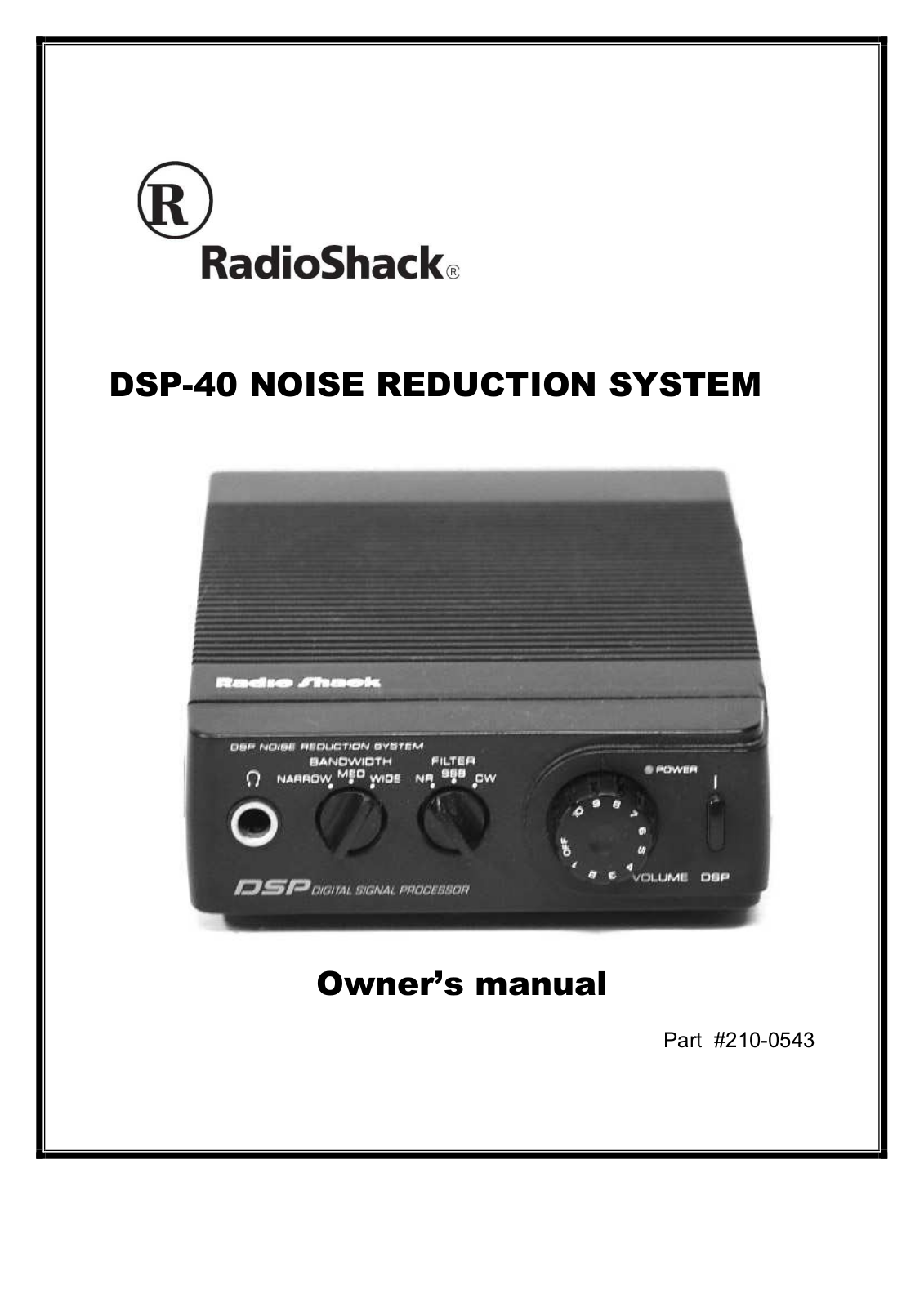 RadioShack DSP-40-210-054 Service Manual