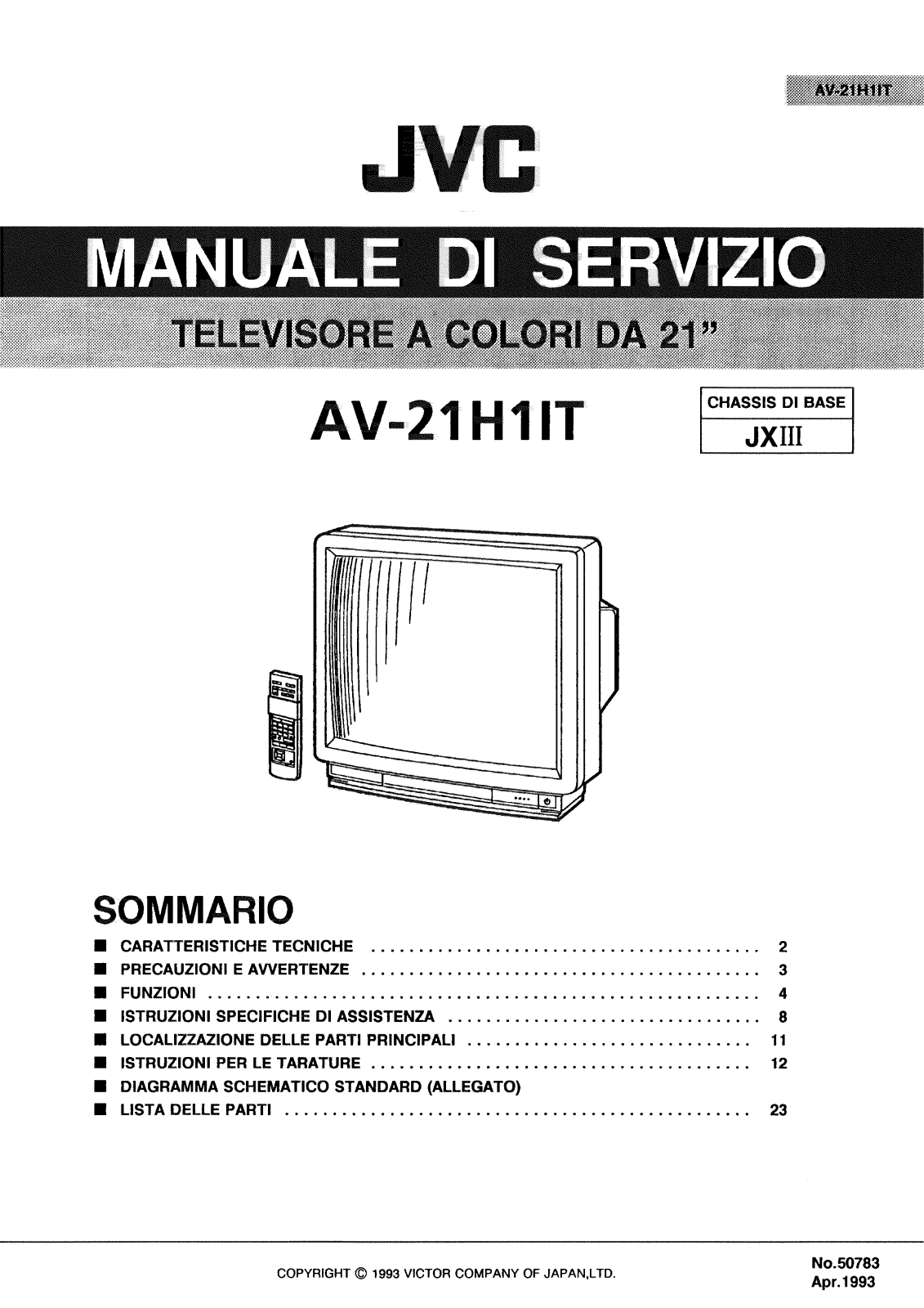 JVC AV-21H1IT Schematic