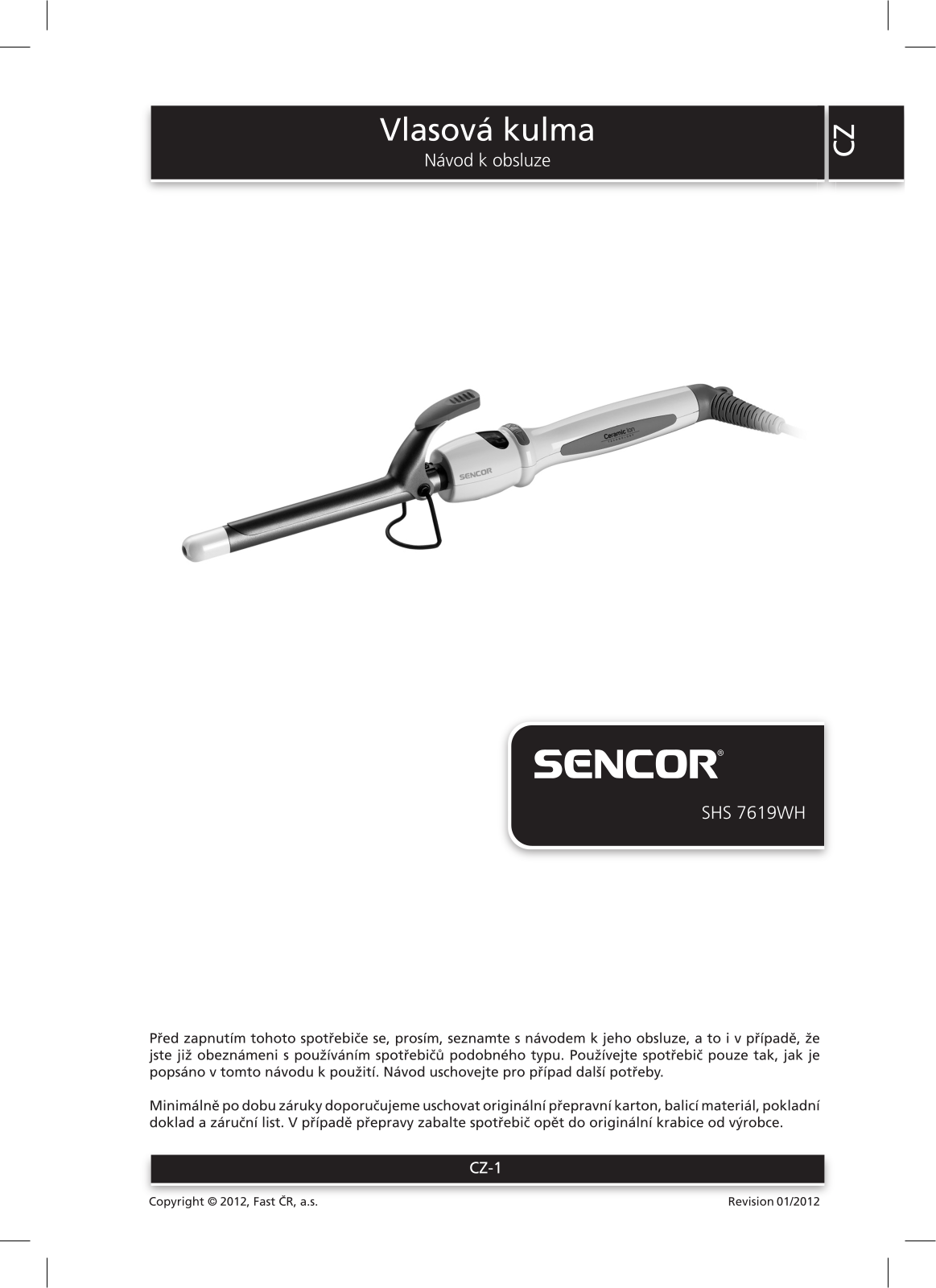 Sencor SHS 7619WH User Manual