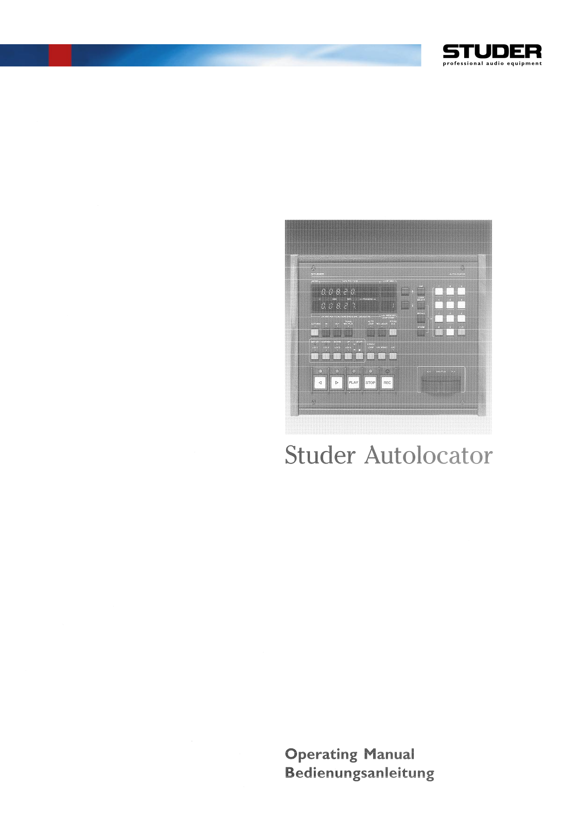 Studer A812, A-820, A-827 User Manual