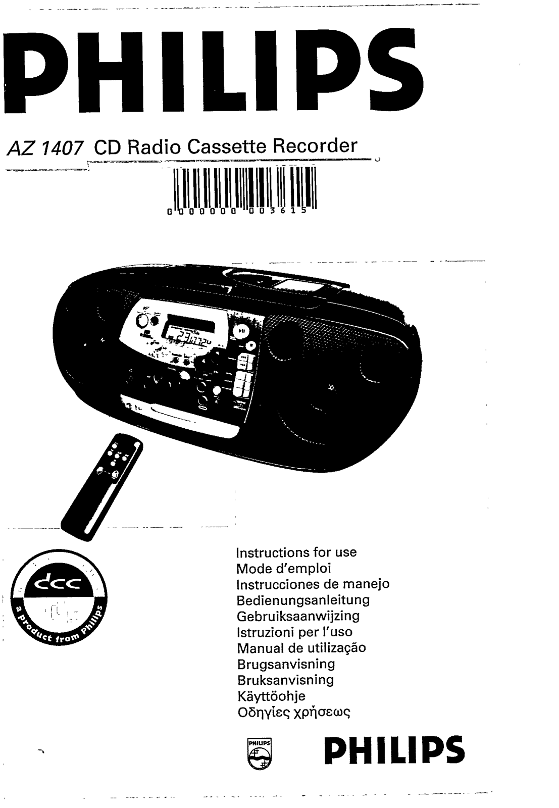 Philips AZ1407 User Manual